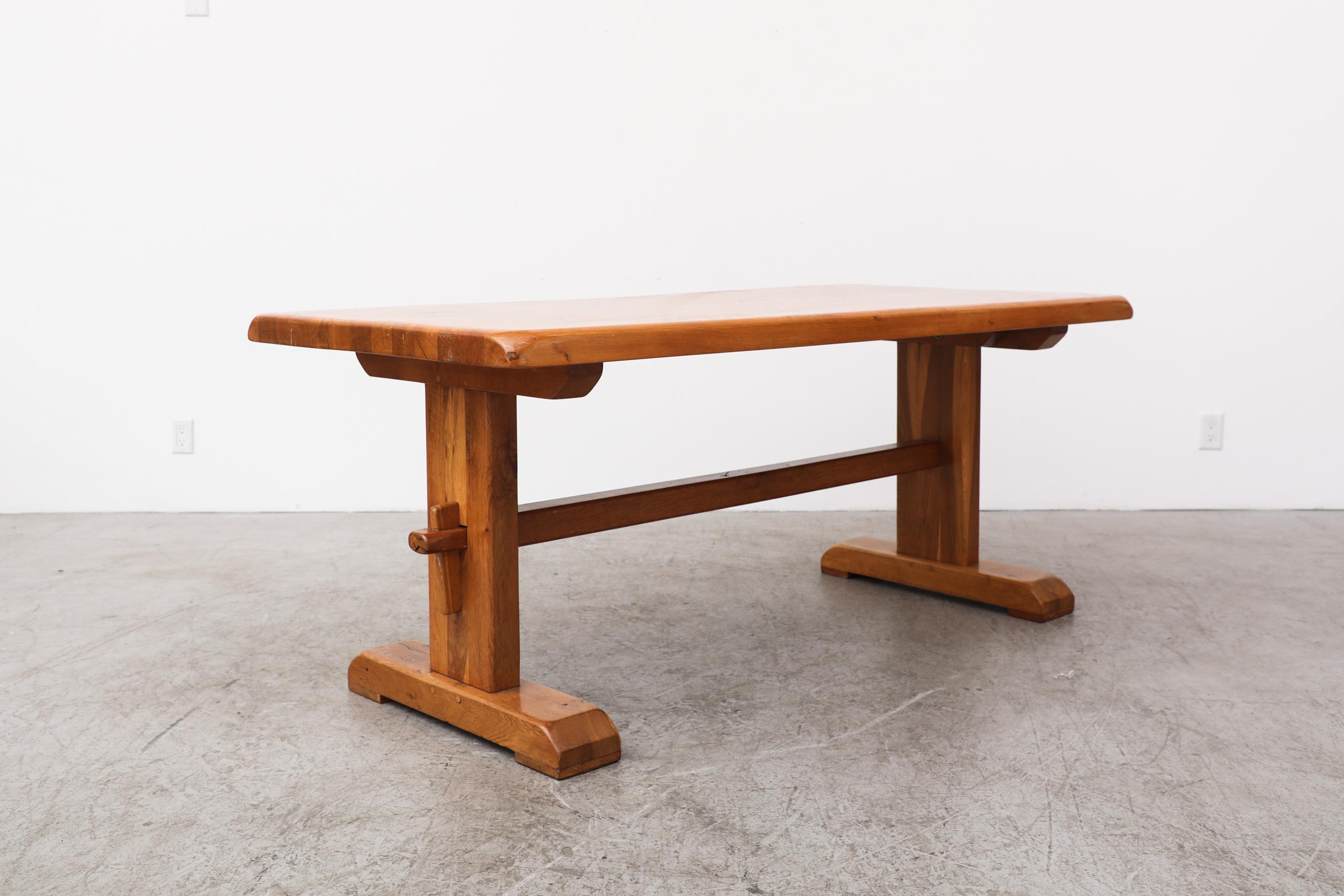 Brutalist Trestle Table by DePuydt In Good Condition In Los Angeles, CA