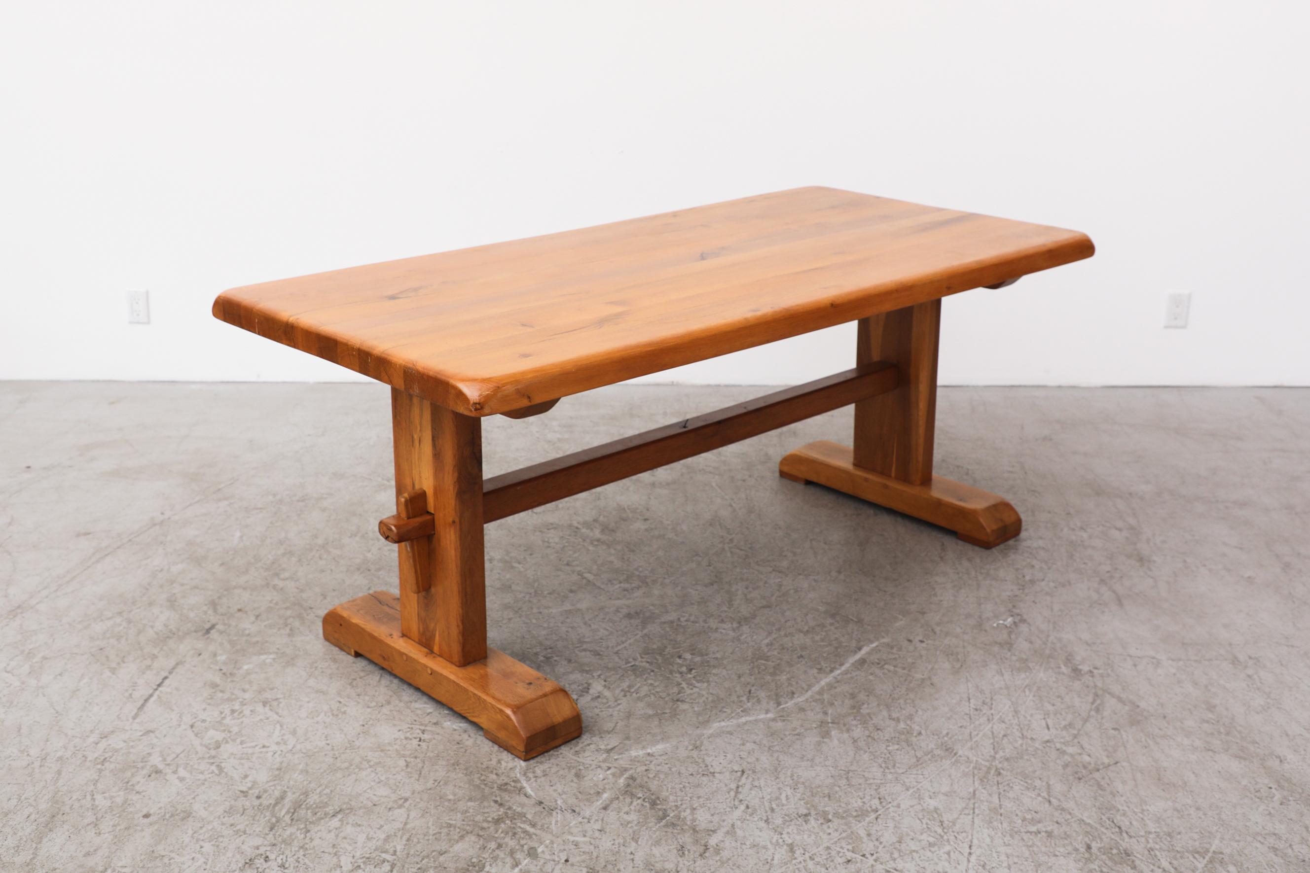 Late 20th Century Brutalist Trestle Table by DePuydt