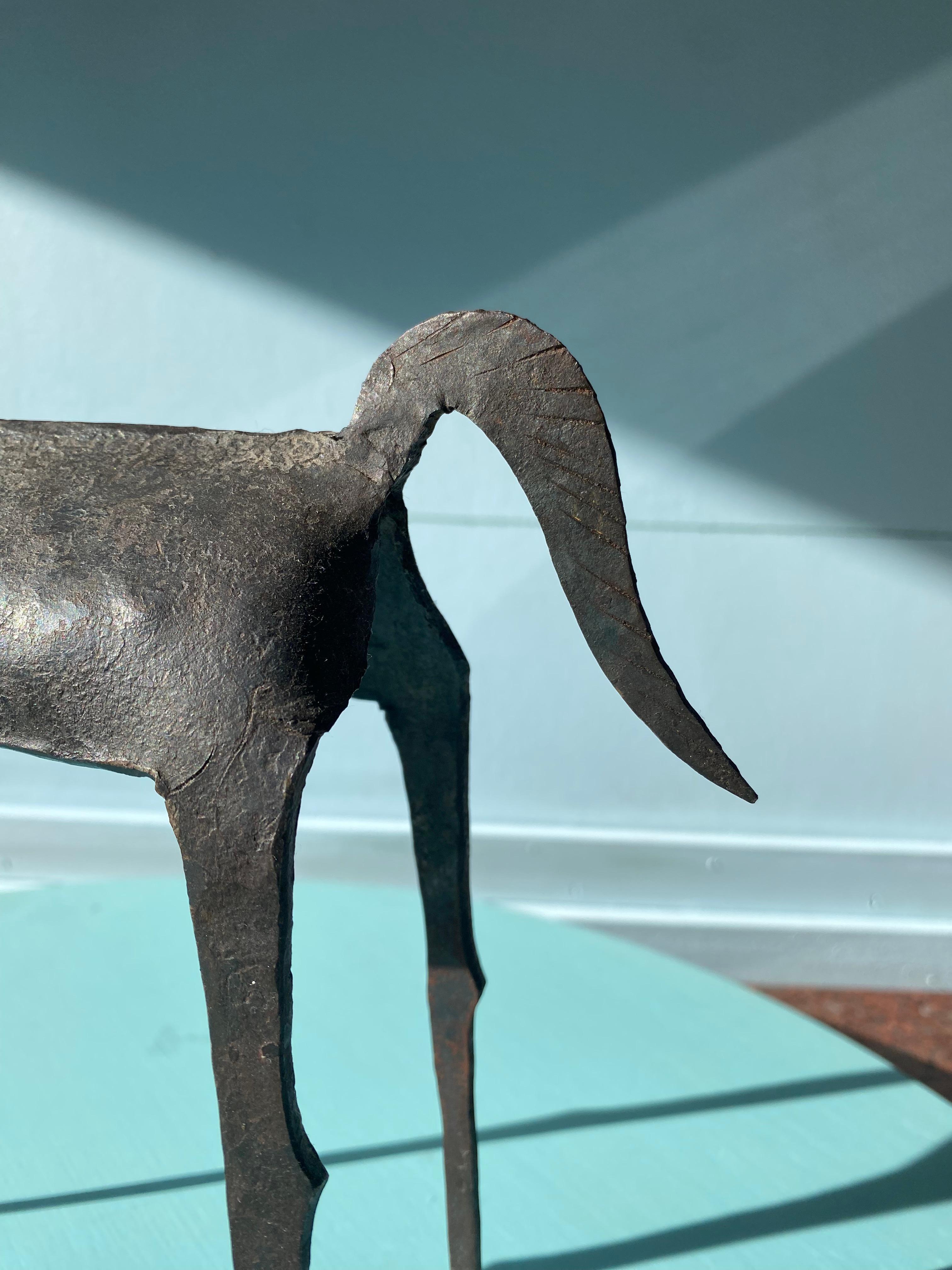 Brutalist Tribal Folk Wrought Iron Horse Figure 1950s 1