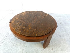 Brutalist tripod coffee table, 1970s