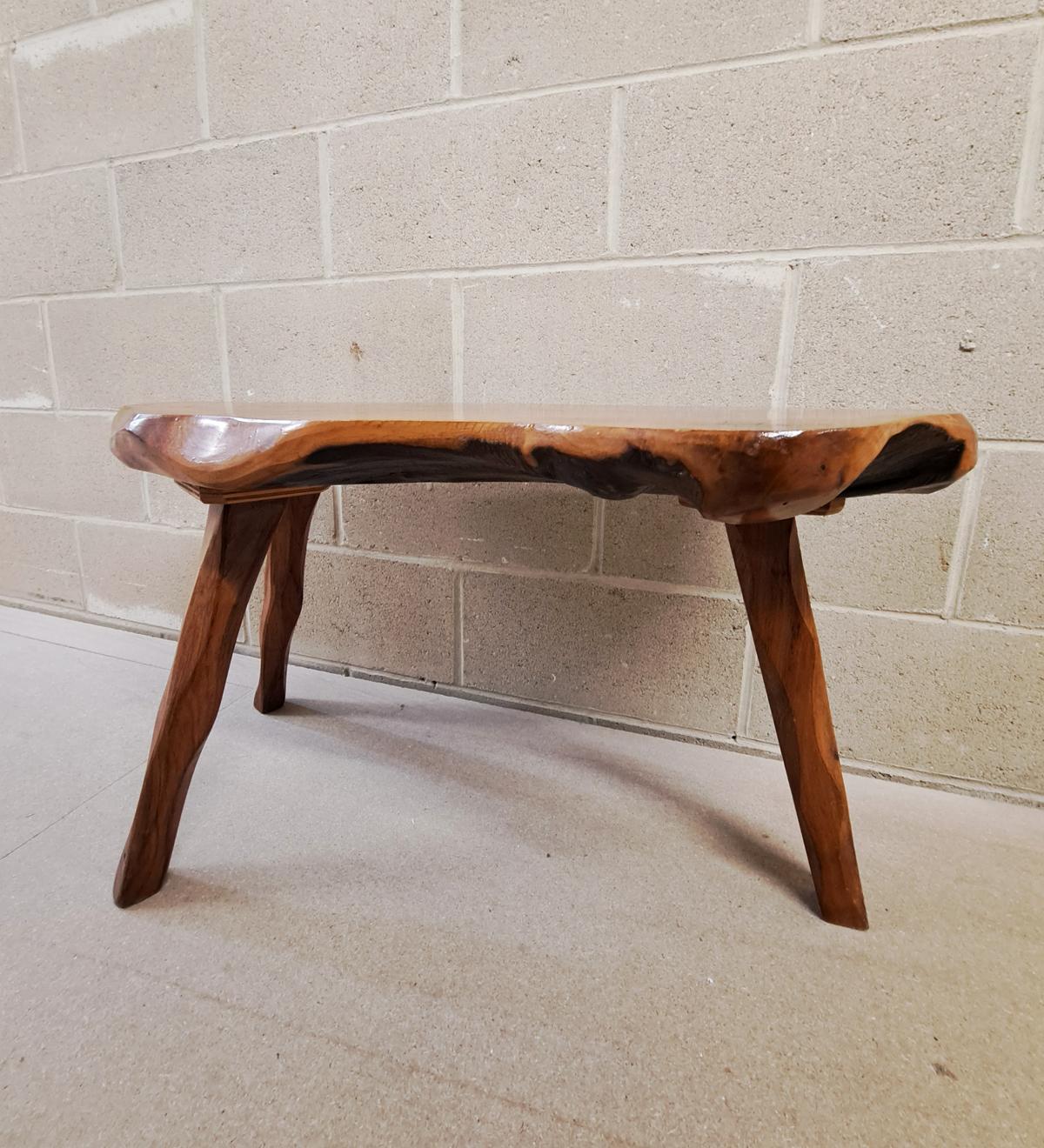 20th Century Brutalist Tripod Coffee Table / Side Table For Sale