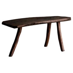 Mesa auxiliar trípode brutalista, Francia, S. XIX