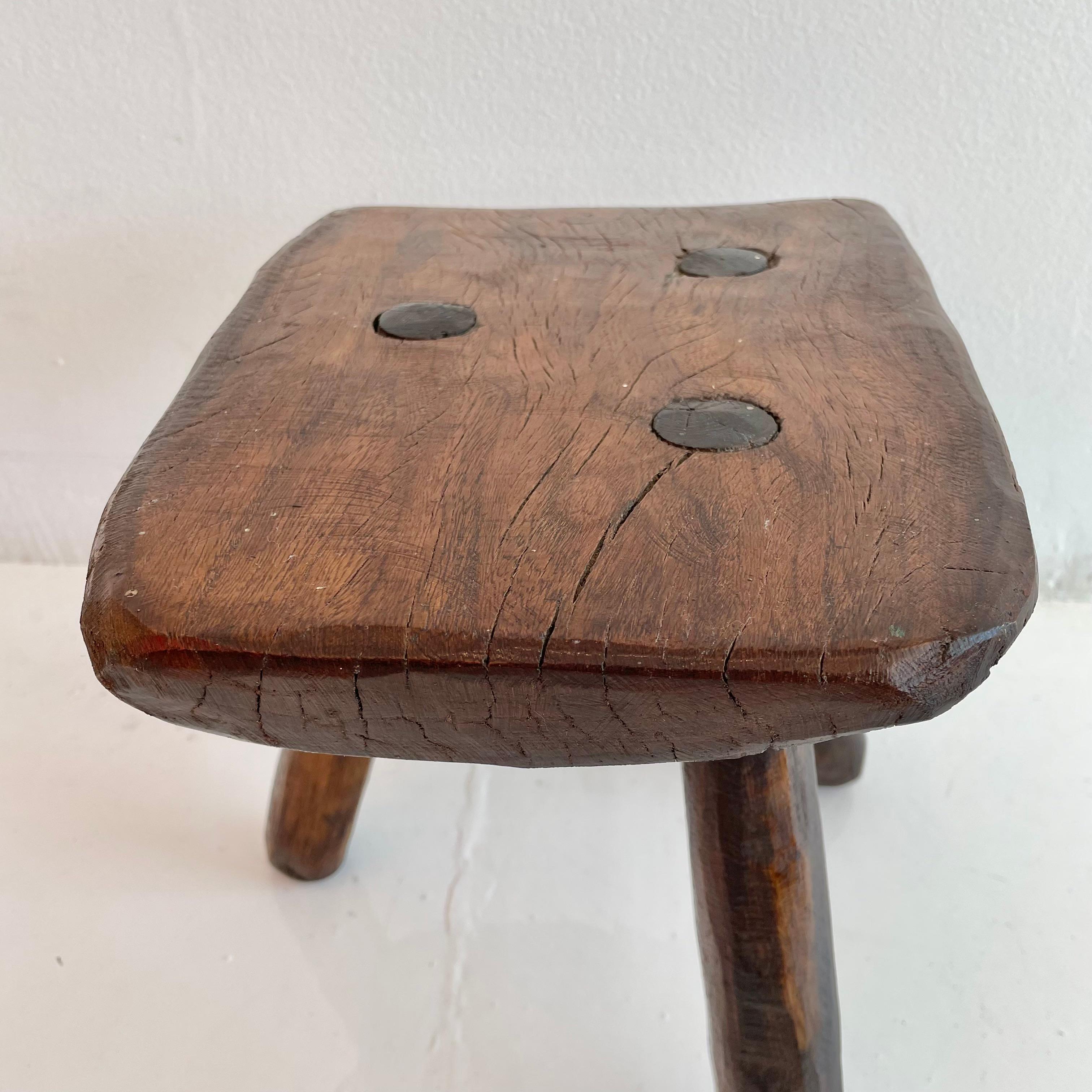 French Brutalist Tripod Stool