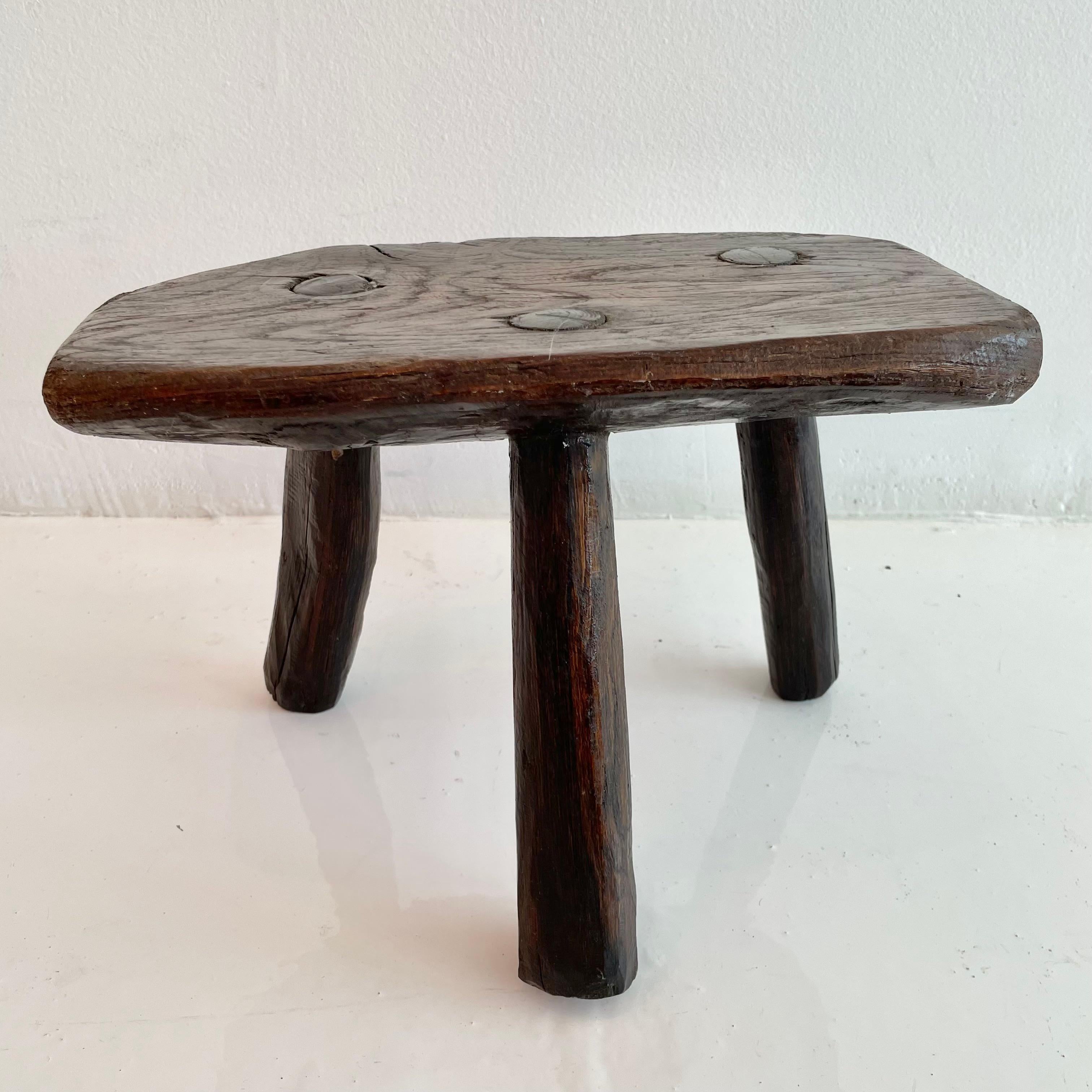 Brutalist Tripod Stool For Sale at 1stDibs