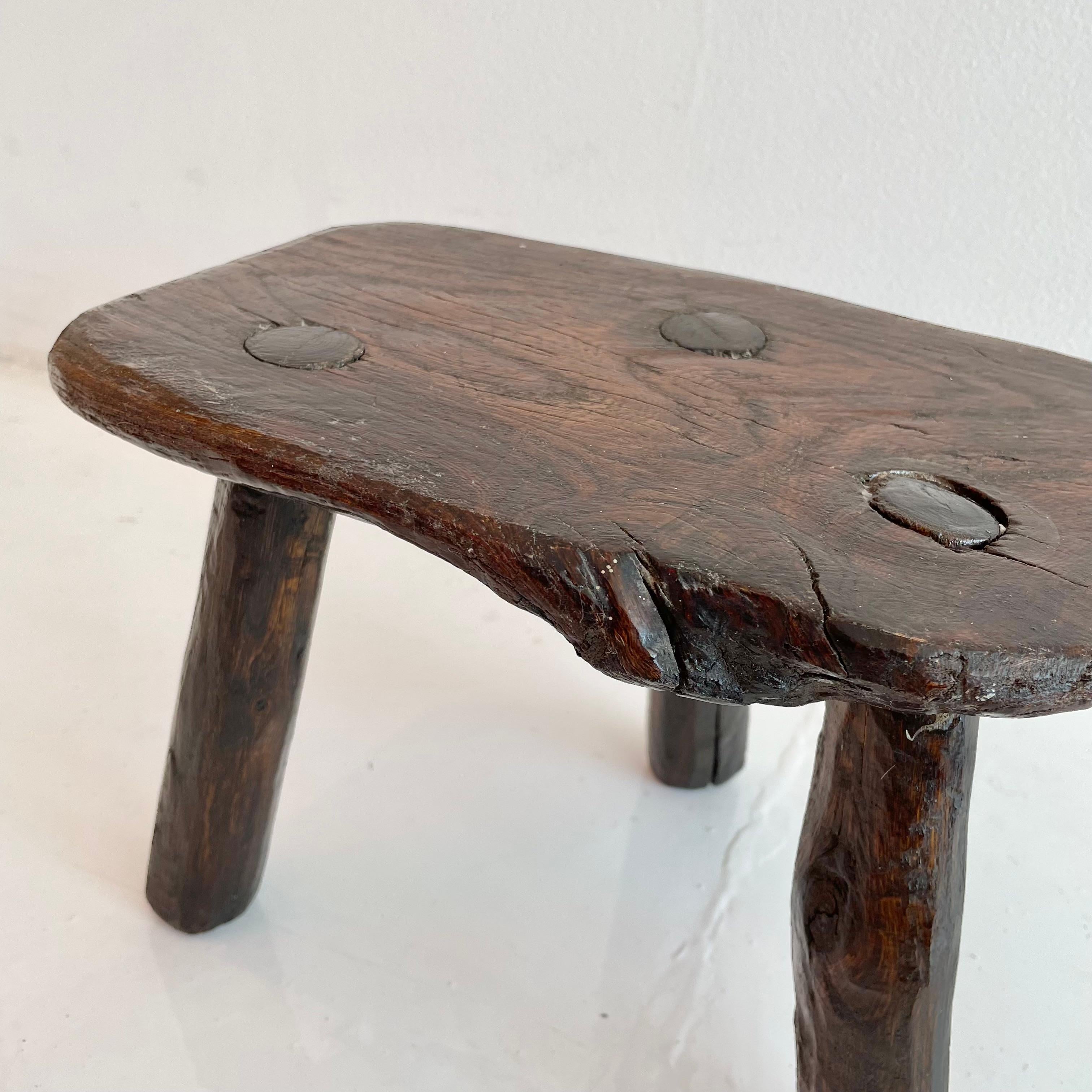Brutalist Tripod Stool For Sale at 1stDibs