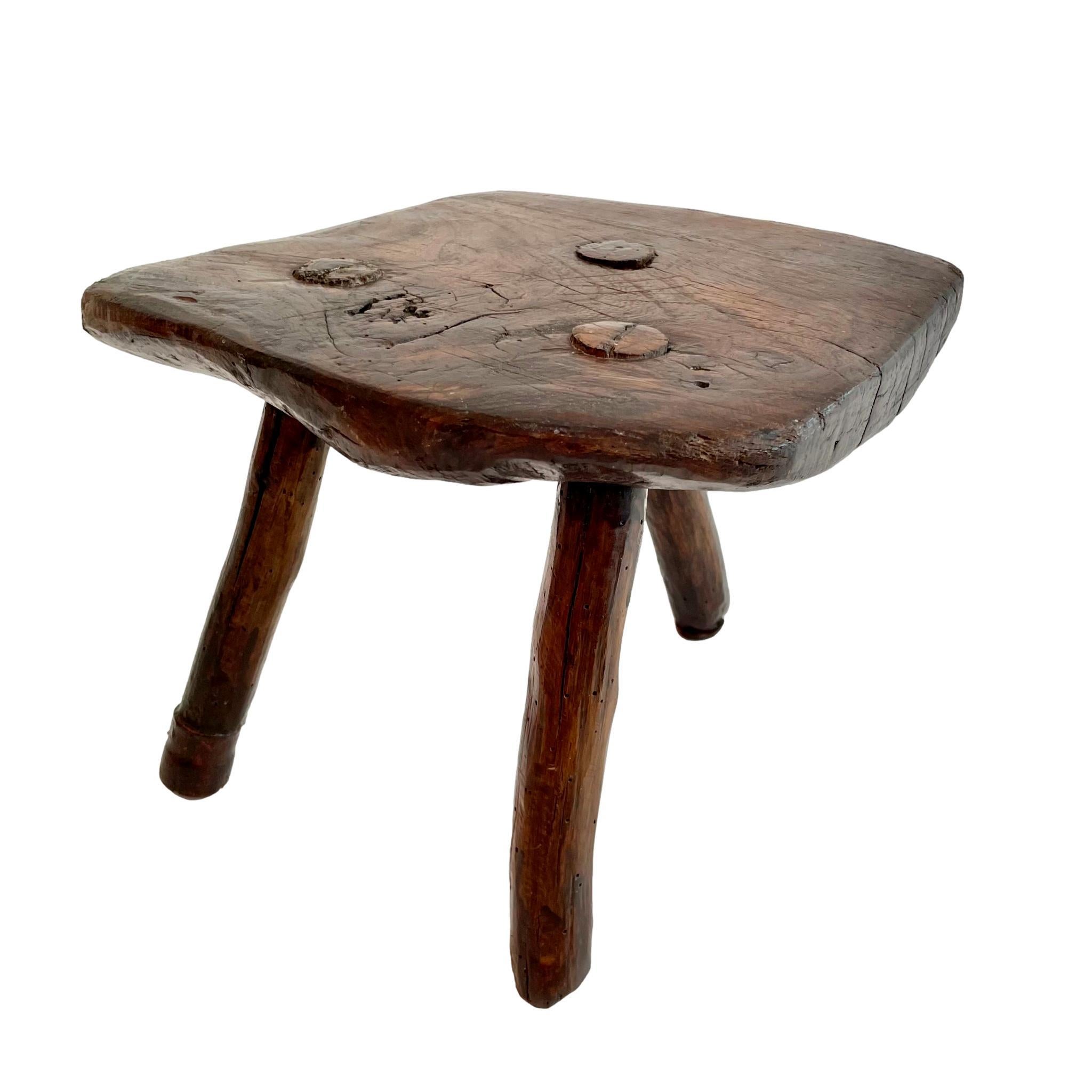 Brutalist Tripod Stool at 1stDibs
