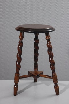 Brutalist turned wood stool in Charles Dudouyt style, 20th century