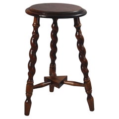 Brutalist turned wood stool in Charles Dudouyt style, 20th century