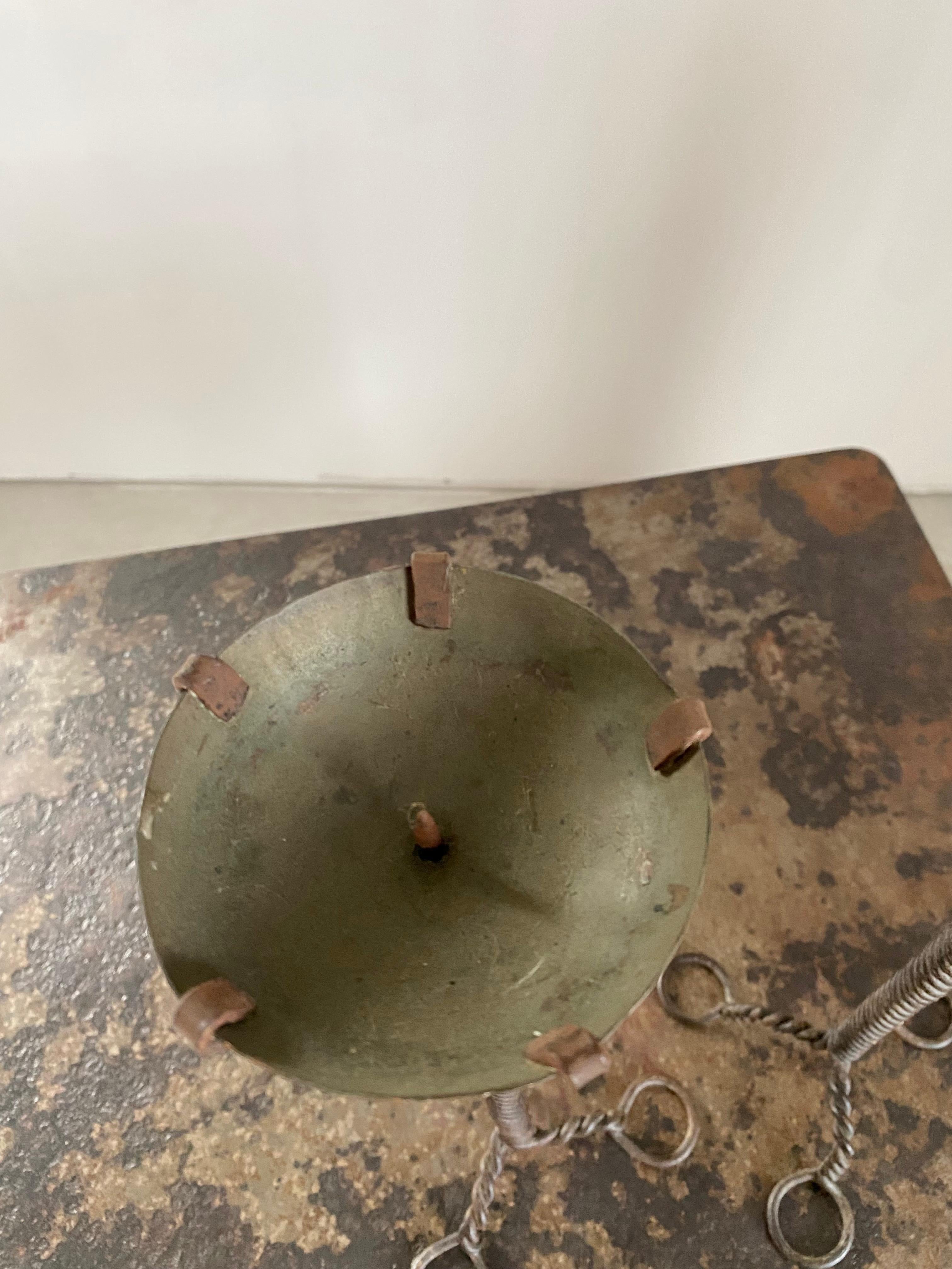 Brutalist Twisted Brass Candle Holders, A Pair For Sale 5