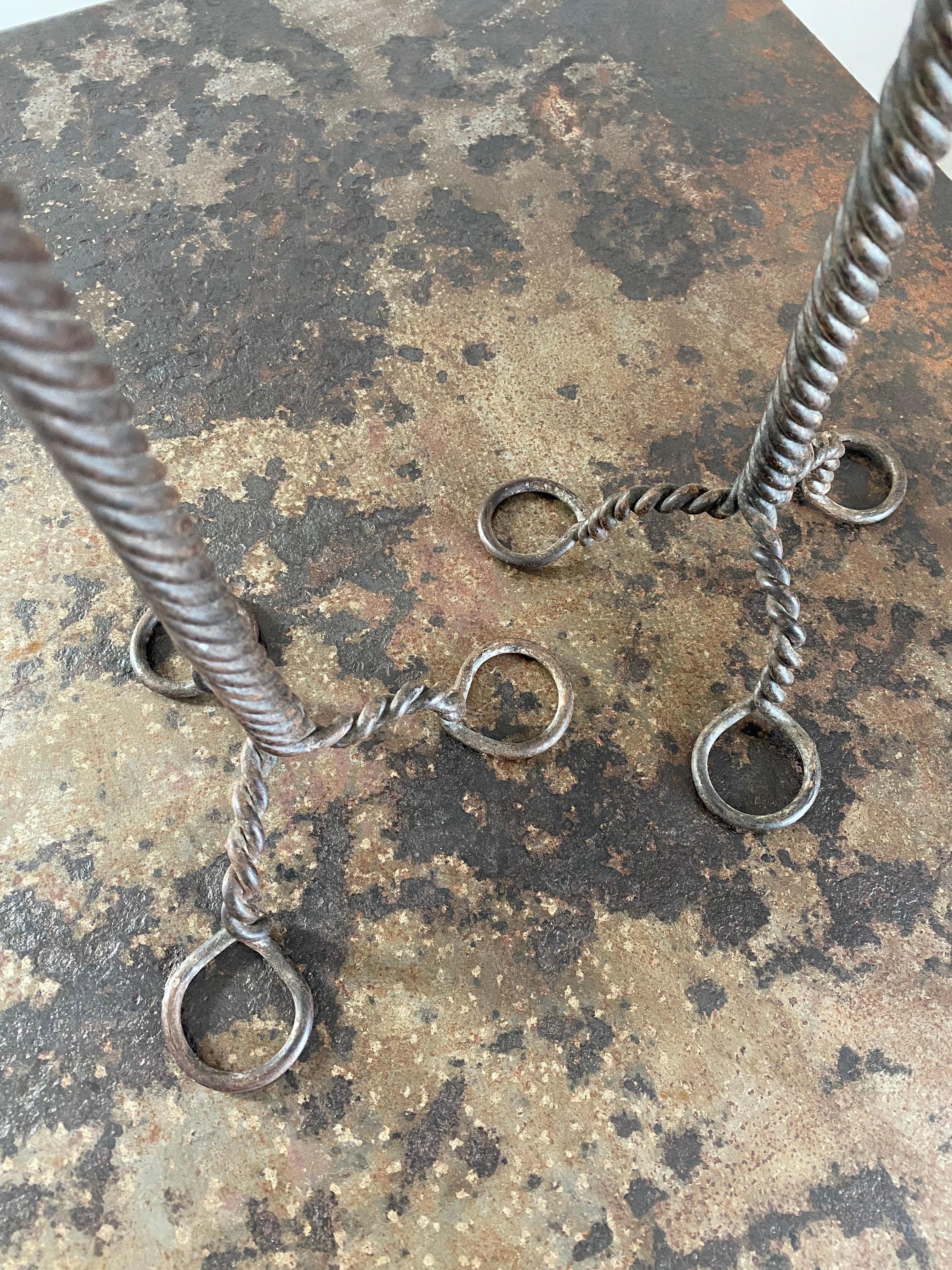 Brutalist Twisted Brass Candle Holders, A Pair For Sale 8