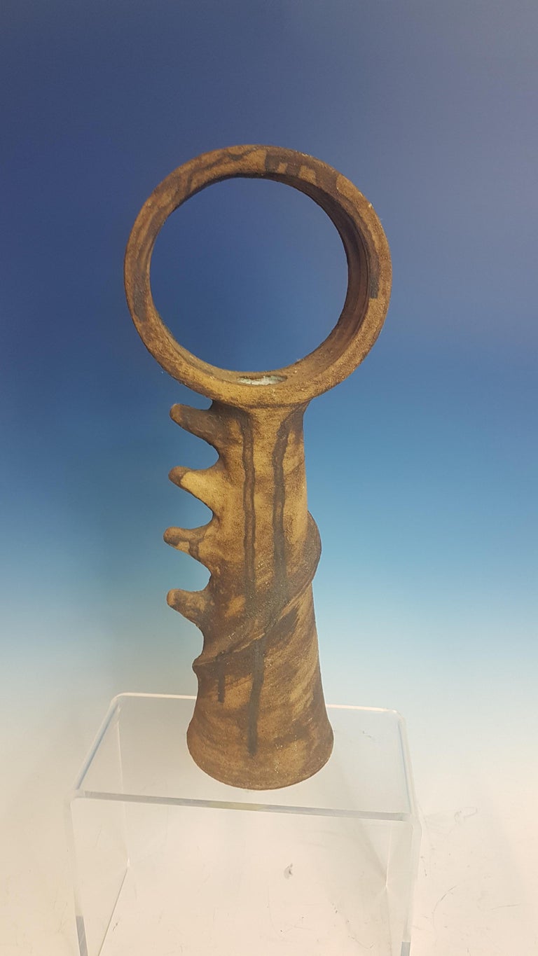 Brutalist Type Studio Pottery Vase by Clive Brooker at 1stDibs