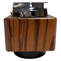 Brutalist "Varaflame Ambassador" Zebra Wood Table Lighter Ronson