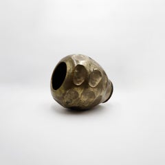 Brutalist Vase · Hand-Hammered Silver-Plated Steel Circa 1970