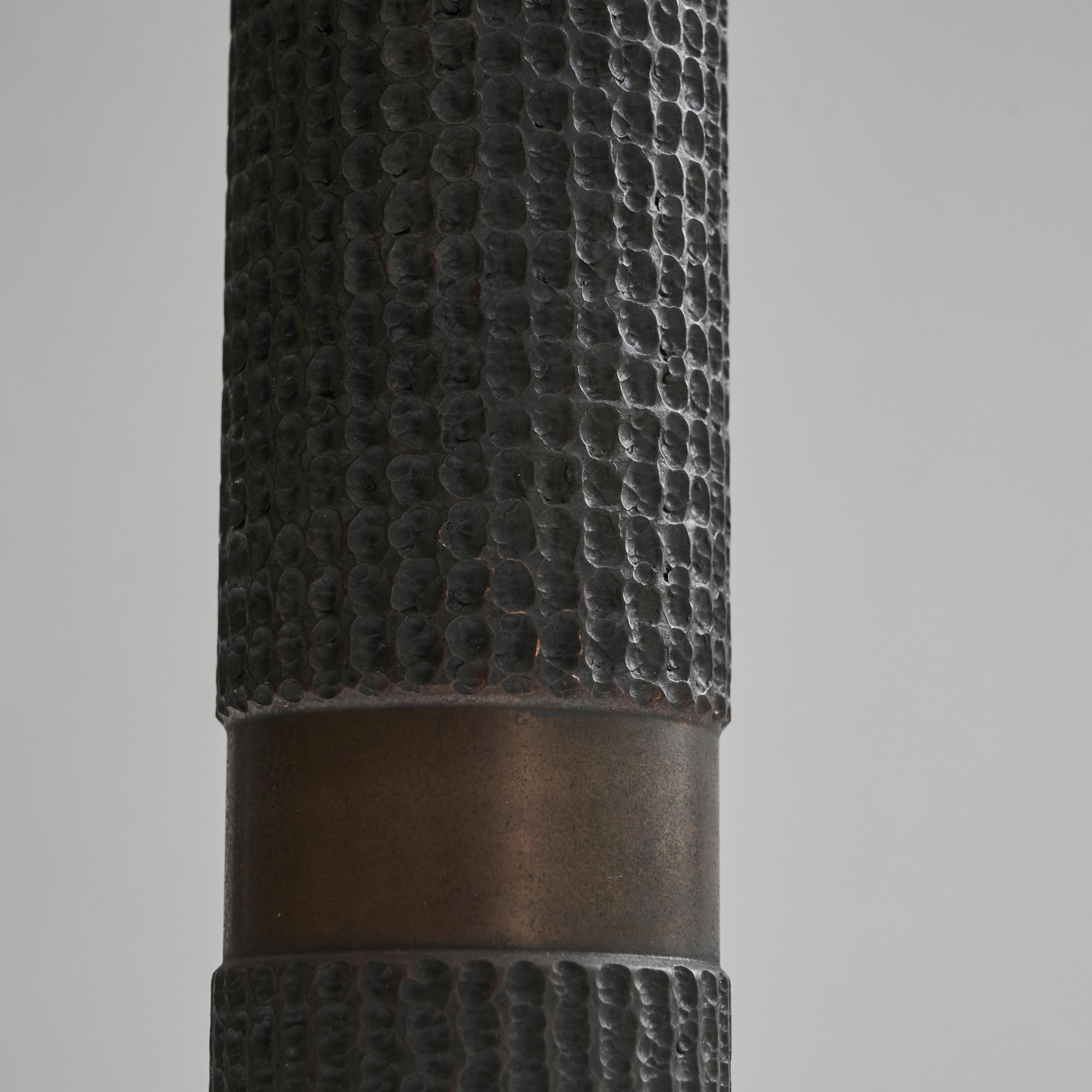 Unknown Brutalist Vase in Patinated Brass, 1960s For Sale