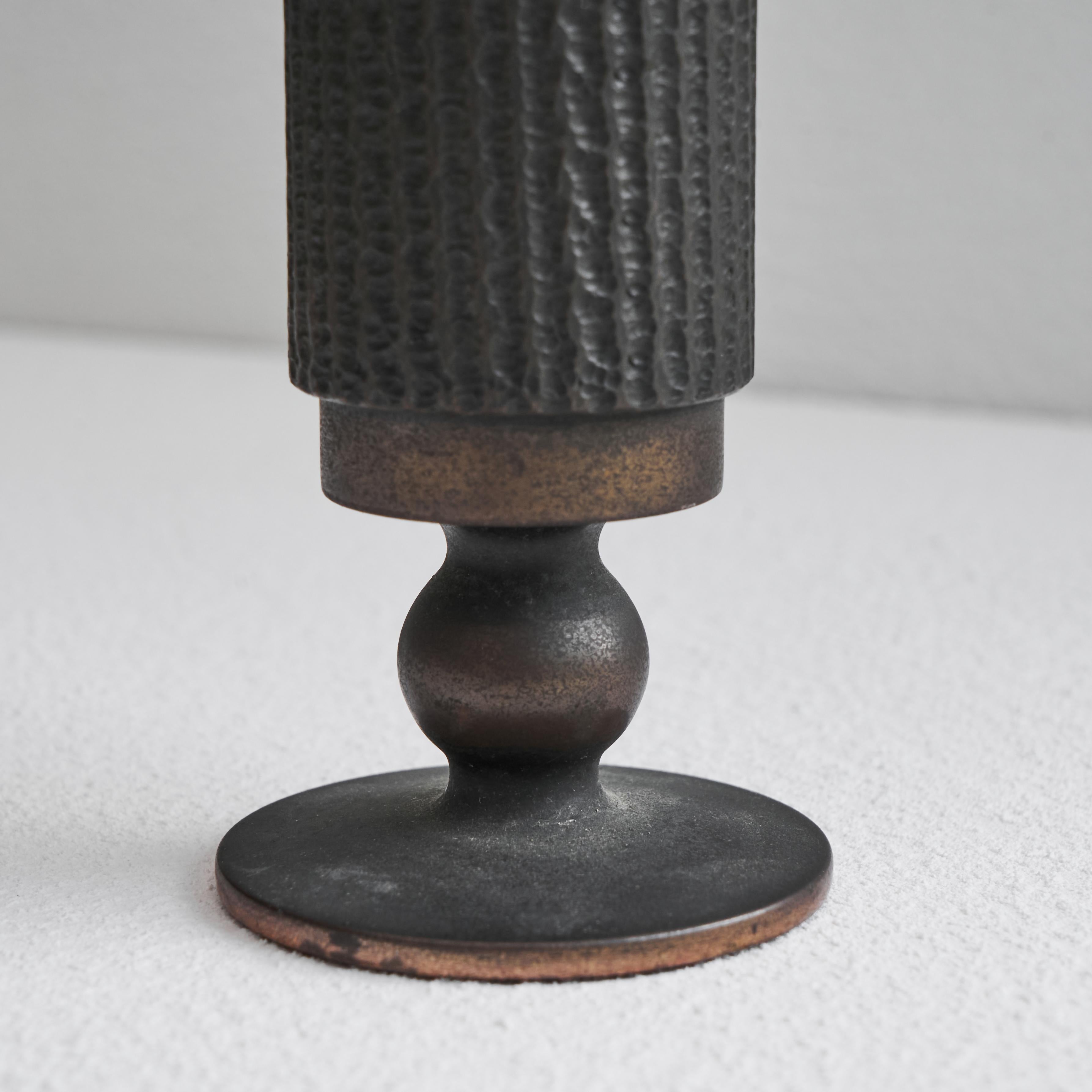 20th Century Brutalist Vase in Patinated Brass, 1960s For Sale