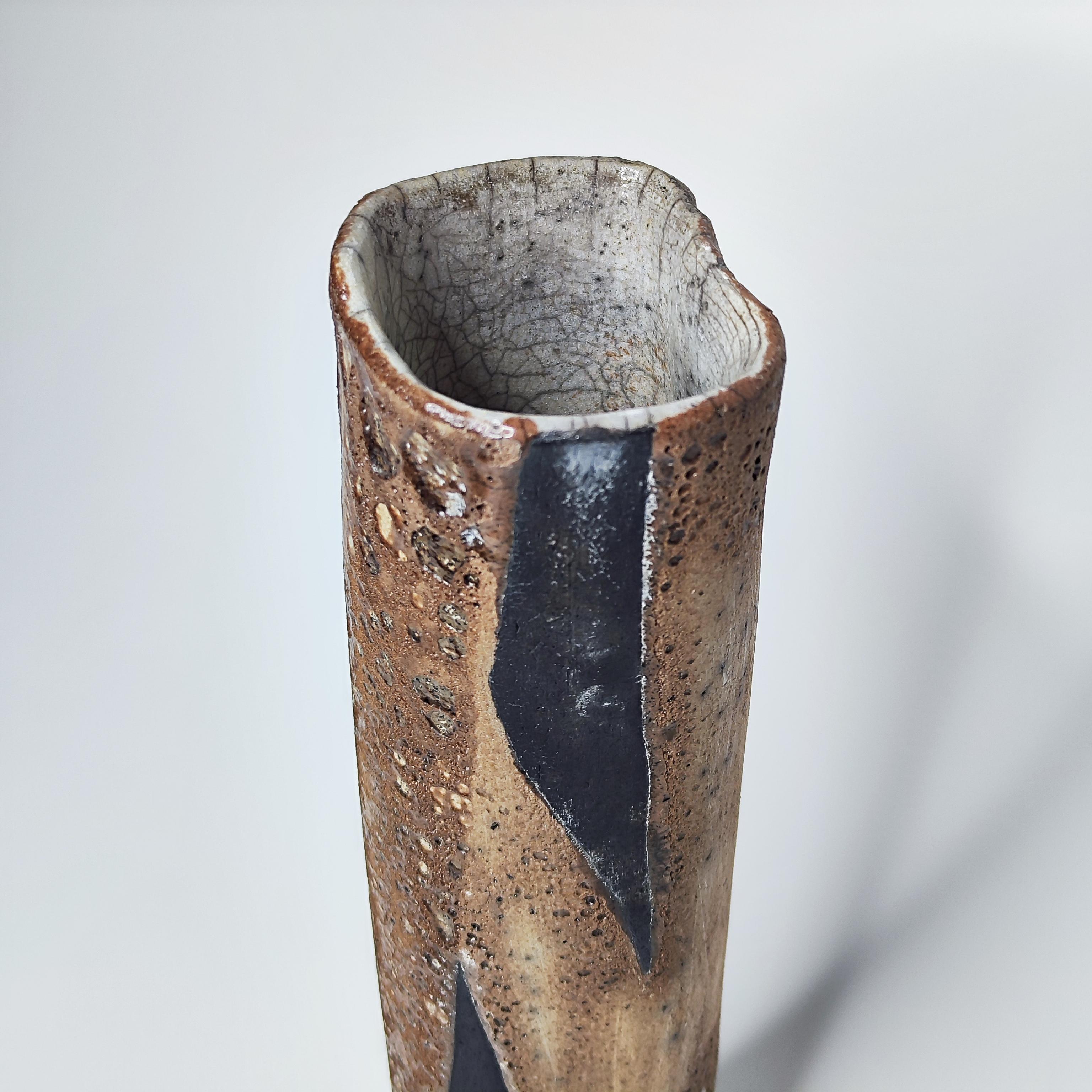 Brutalist vase in stoneware, ceramic - La Borne - France - 1960 - 60s For Sale 1