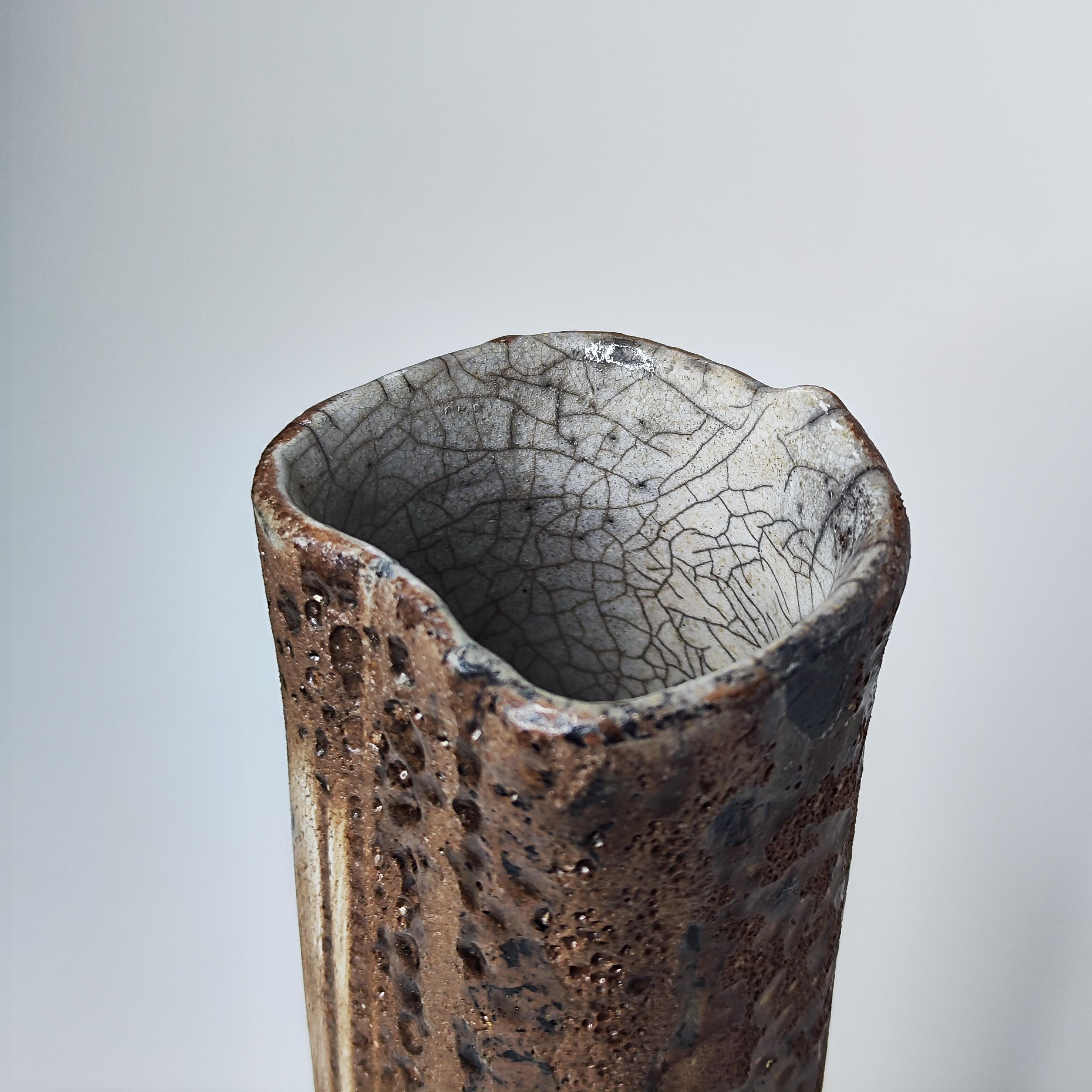 Brutalist vase in stoneware, ceramic - La Borne - France - 1960 - 60s For Sale 4