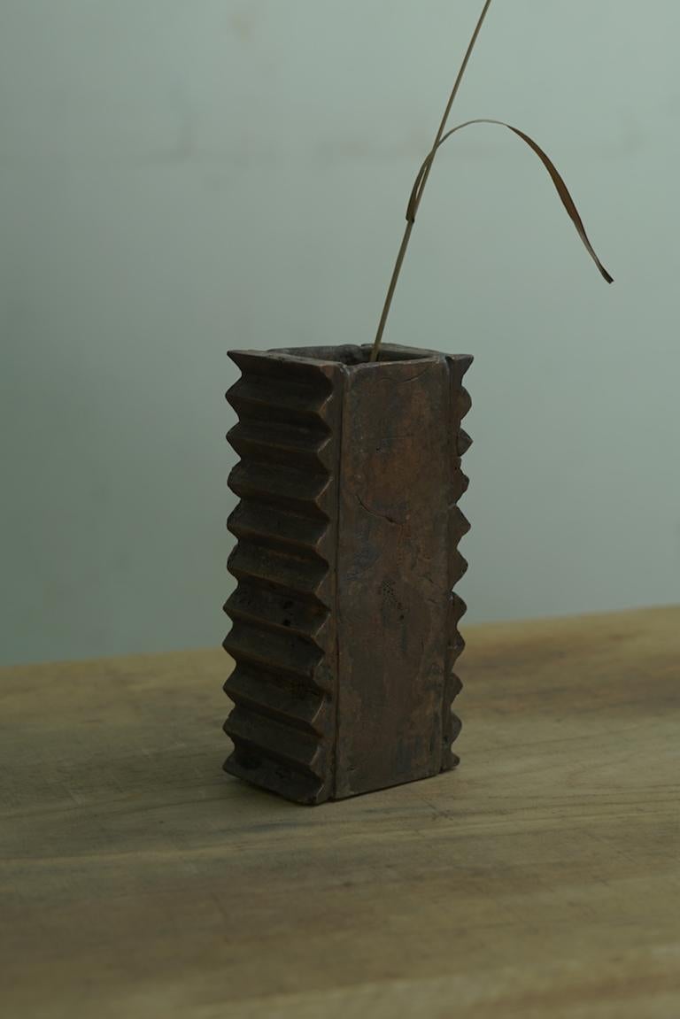 Brutalist Vase Made of Copper, Unique In New Condition In Paris, FR