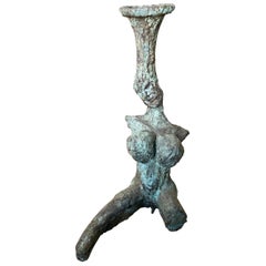 Brutalist Verdigris Bronze Sculpture by Artist John Barandon