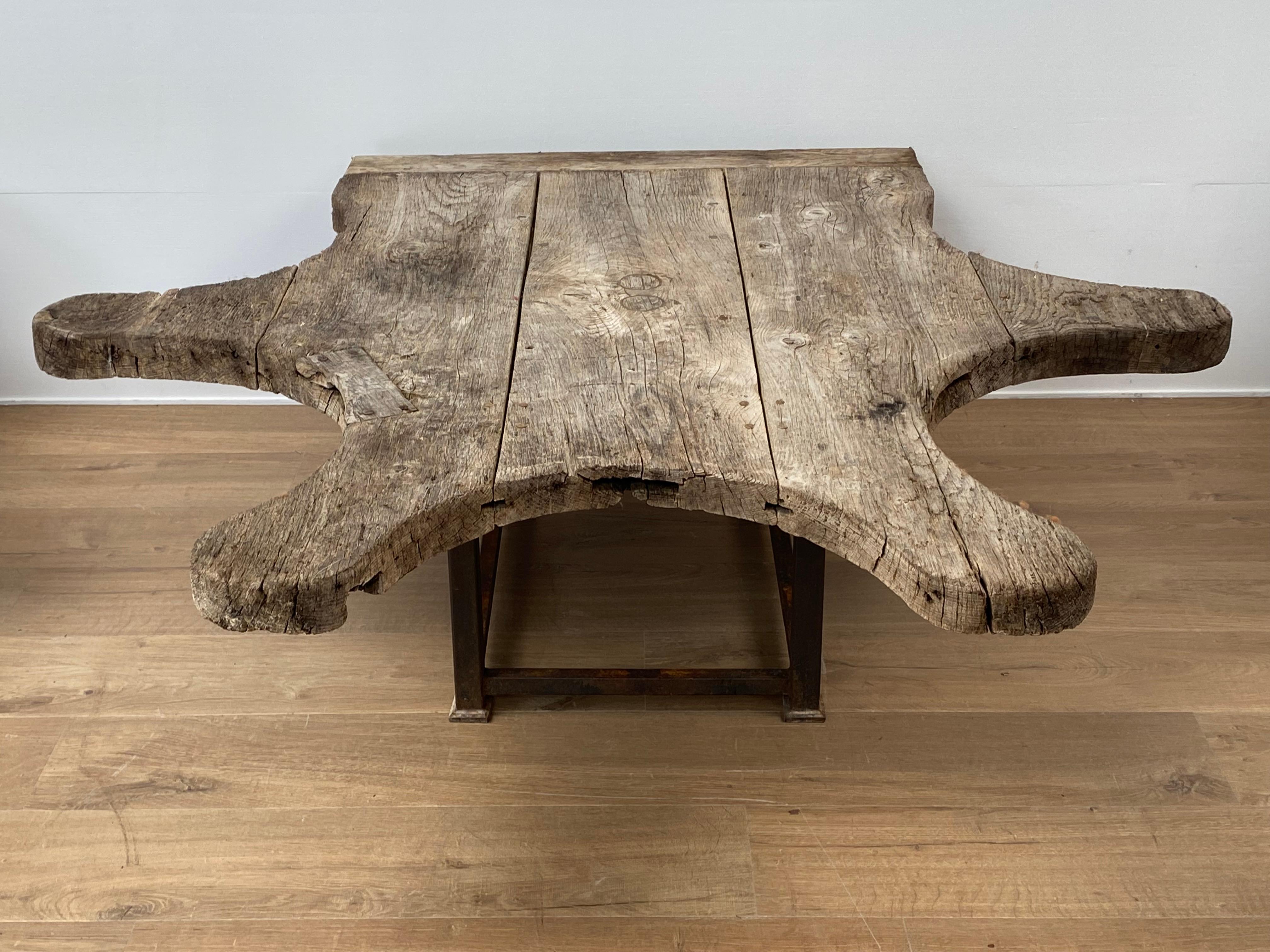 Brutalist, Vintage Industrial Sofa Table For Sale 8