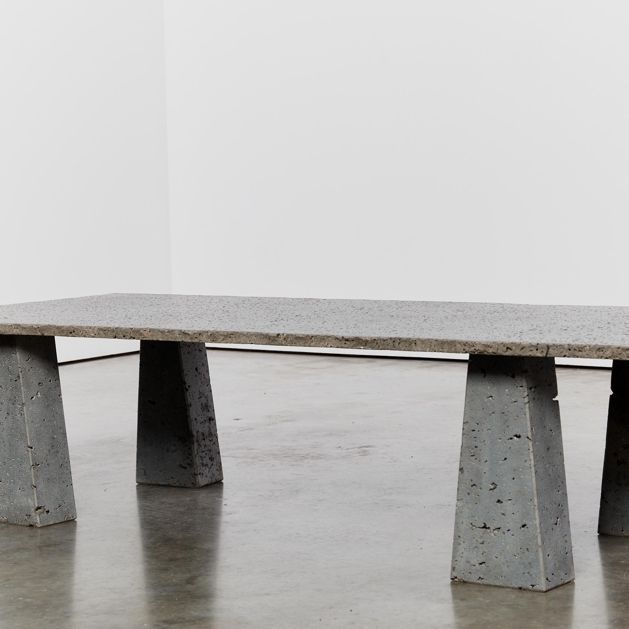 Brutalist volcanic stone coffee table 5