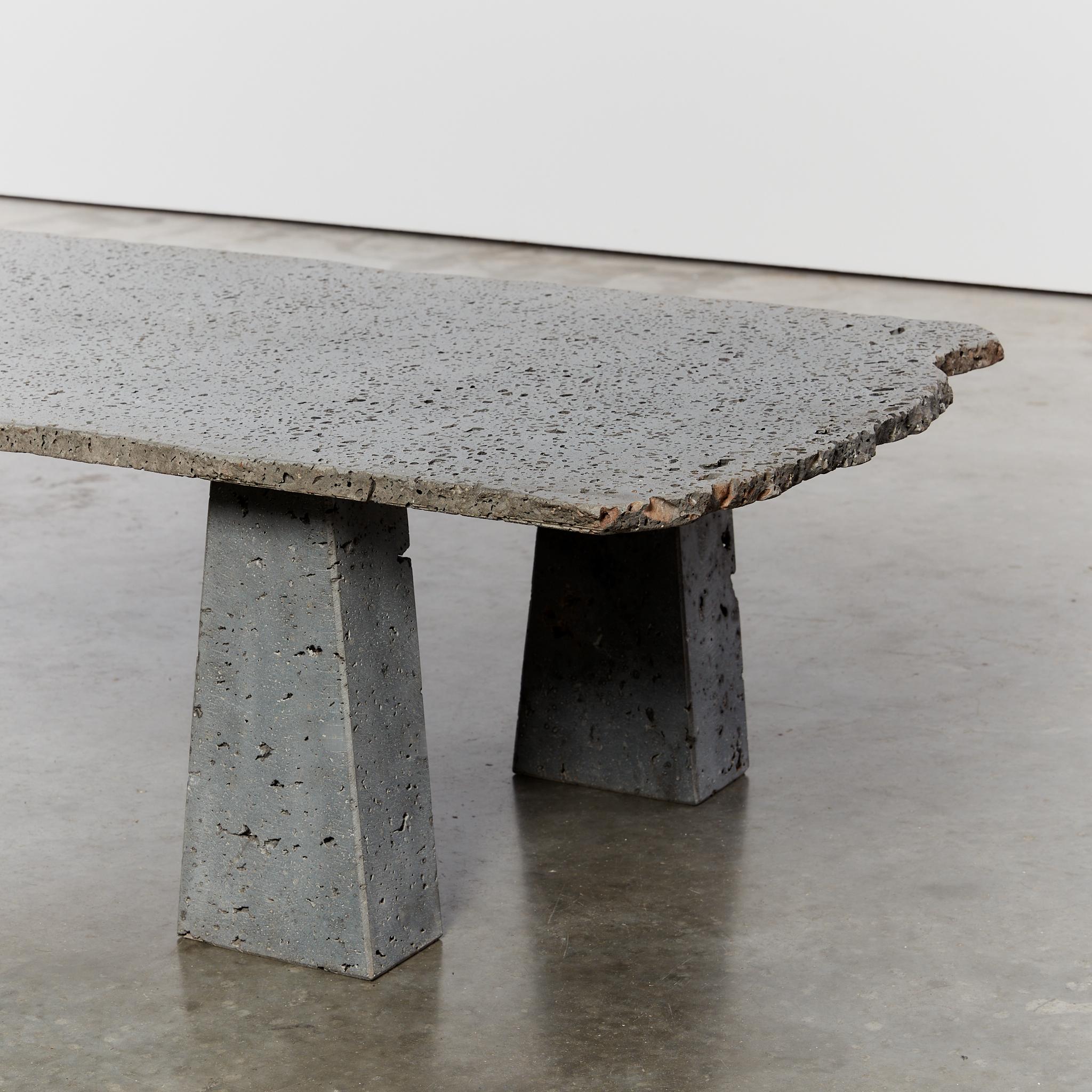 Brutalist volcanic stone coffee table 2