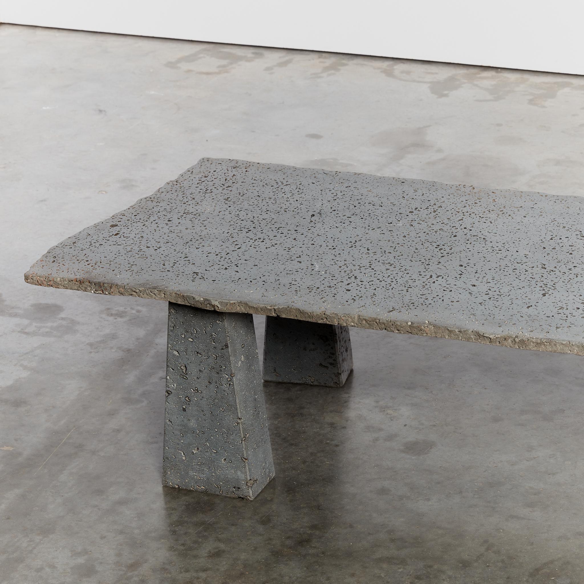 Brutalist volcanic stone coffee table 3