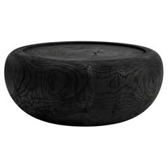 Brutalist Vulcano Cedar Coffee Table Sculpted from Tree Trunk For Indoor/Outdoor