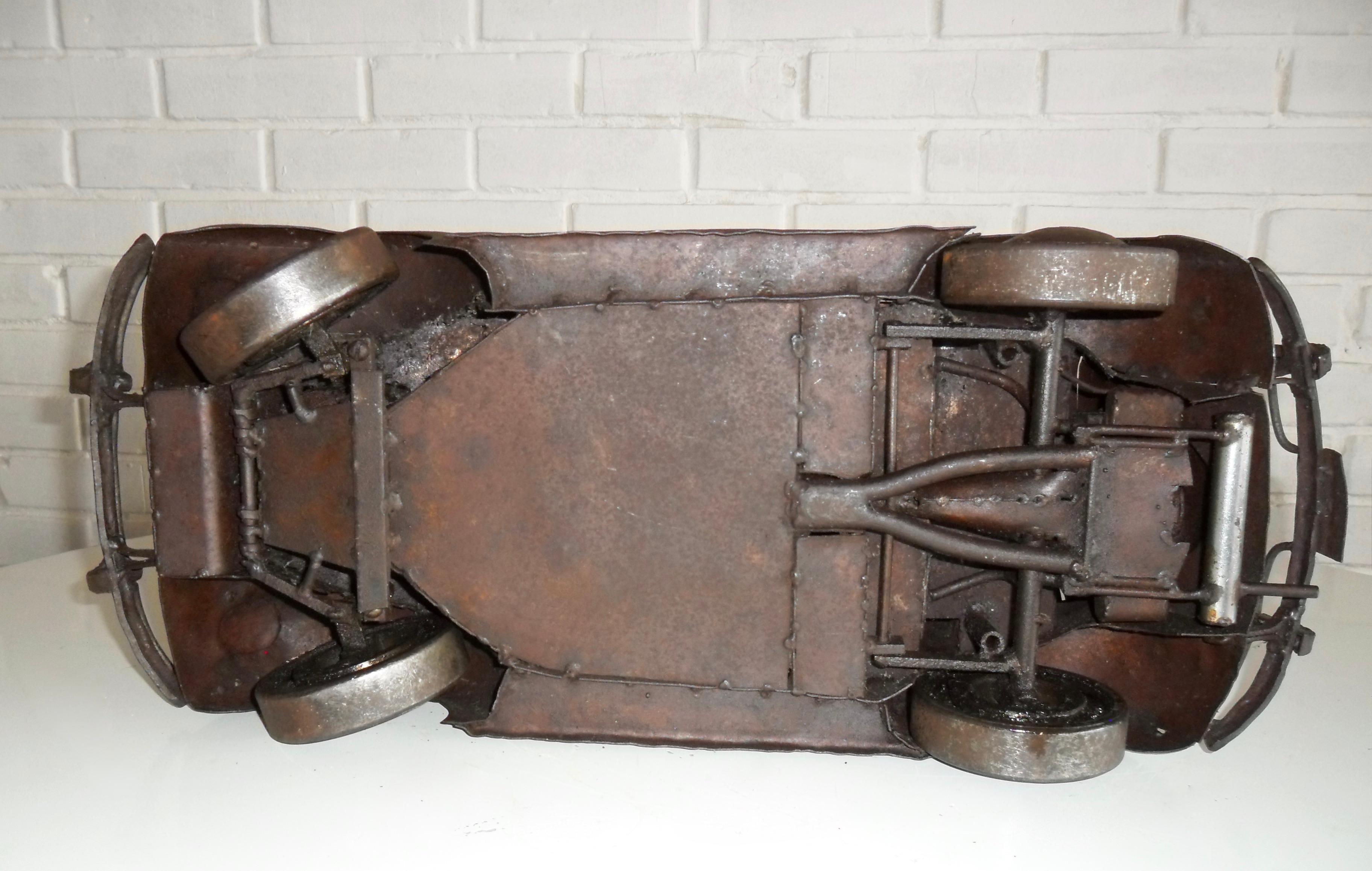 Brutalist VW Beetle  Metal Sculpture by Antonio Fortanel, Mexico, 1960s For Sale 1
