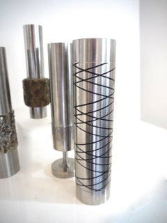 W German Precision Engineered Steel Vases/Vessels, Mid-Century Modern, 1970s