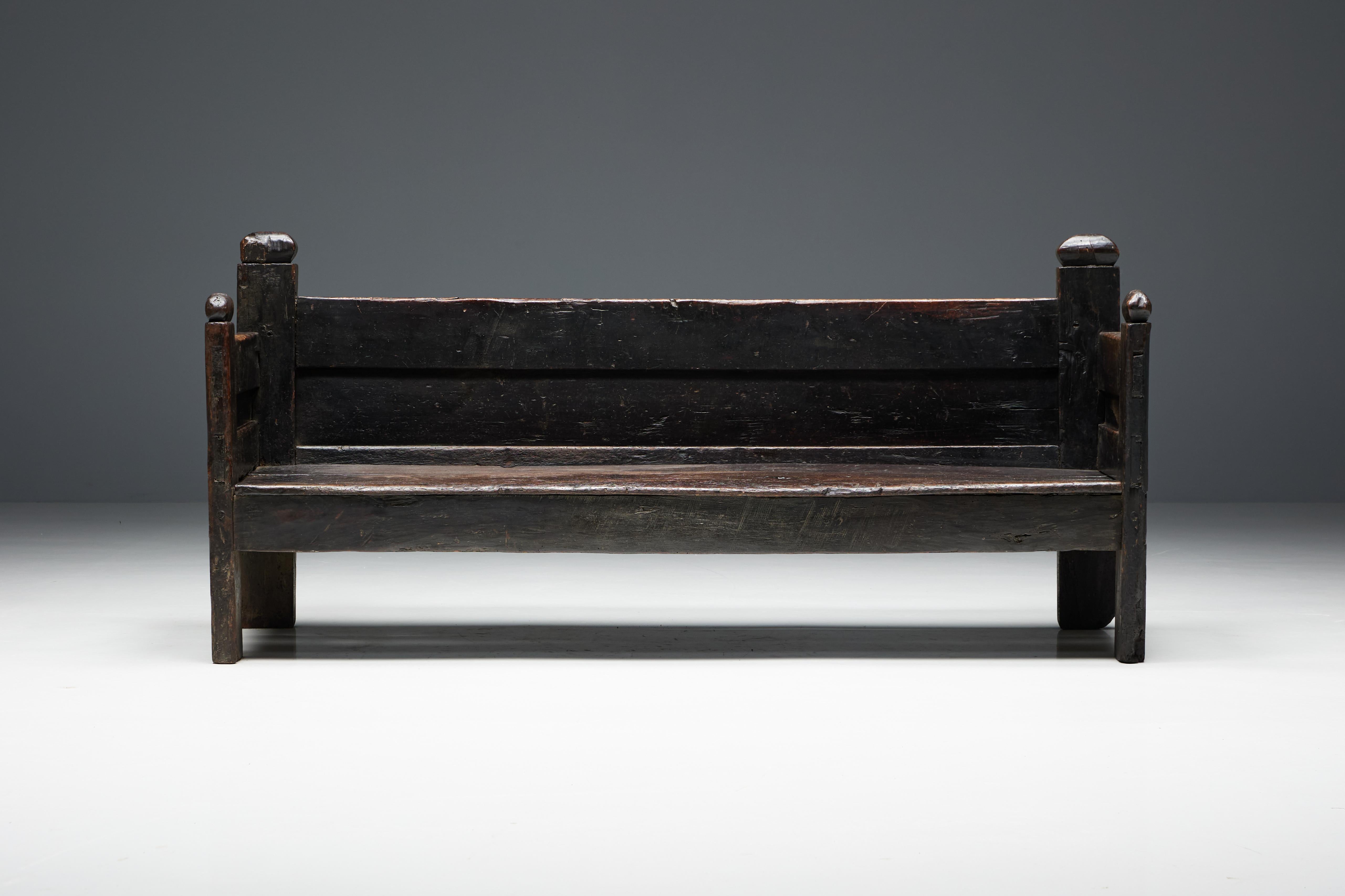 Brutalistische Wabi Sabi-Bank, Frankreich, 19. Jahrhundert im Angebot 8