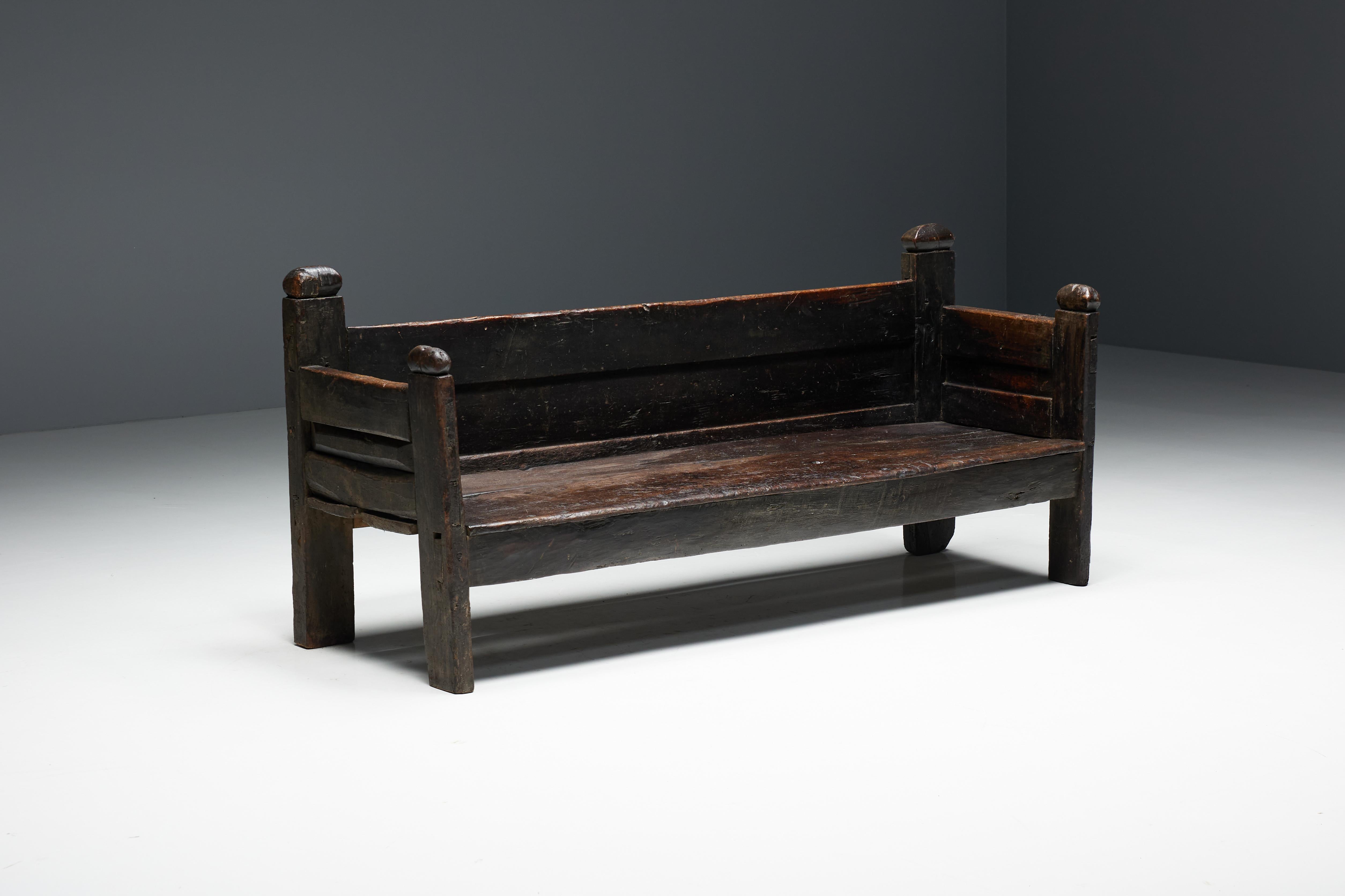 Brutalistische Wabi Sabi-Bank, Frankreich, 19. Jahrhundert (Brutalismus) im Angebot