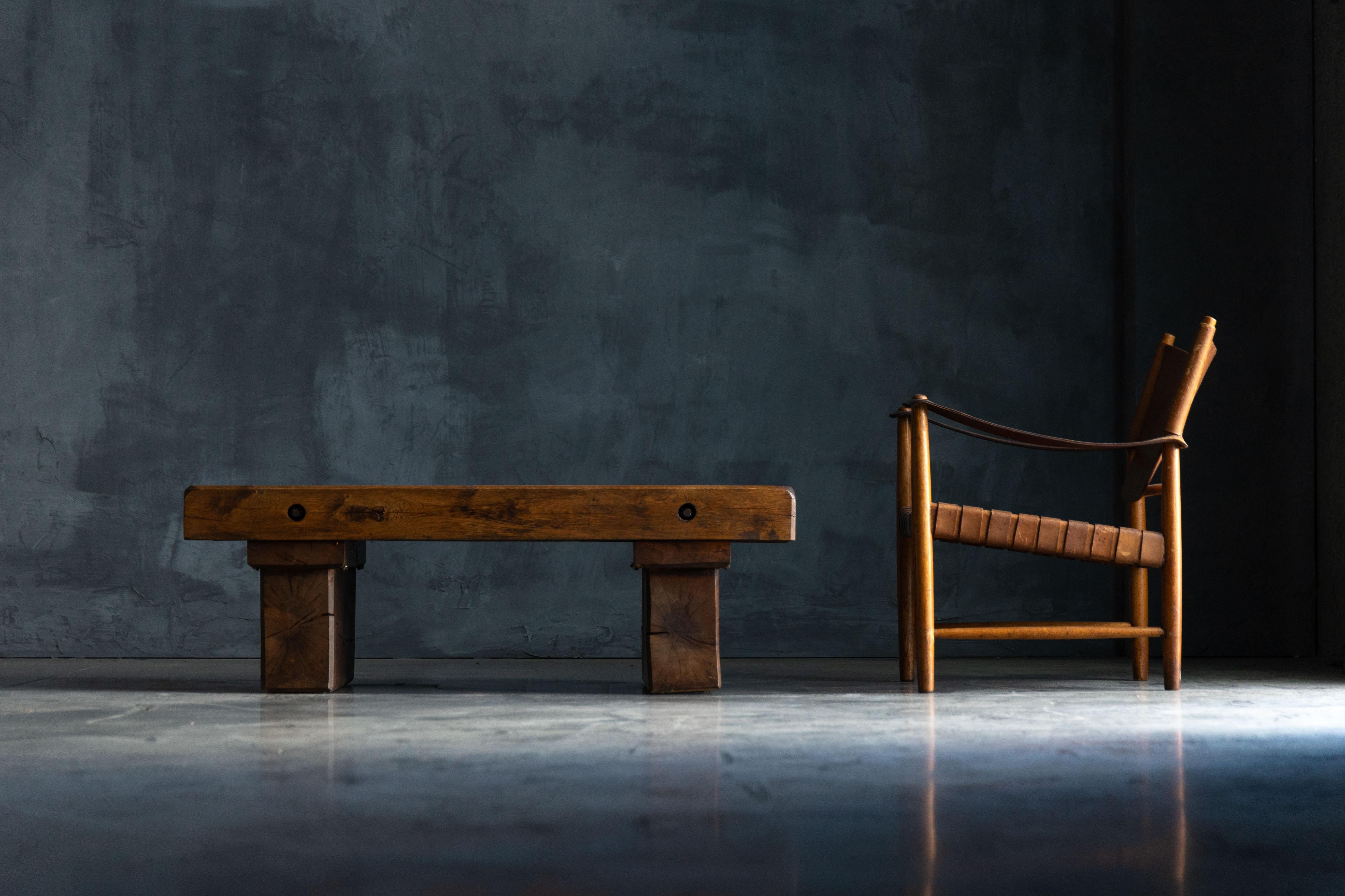Brutalist Wabi Sabi Coffee Table, France, 1950s For Sale 7