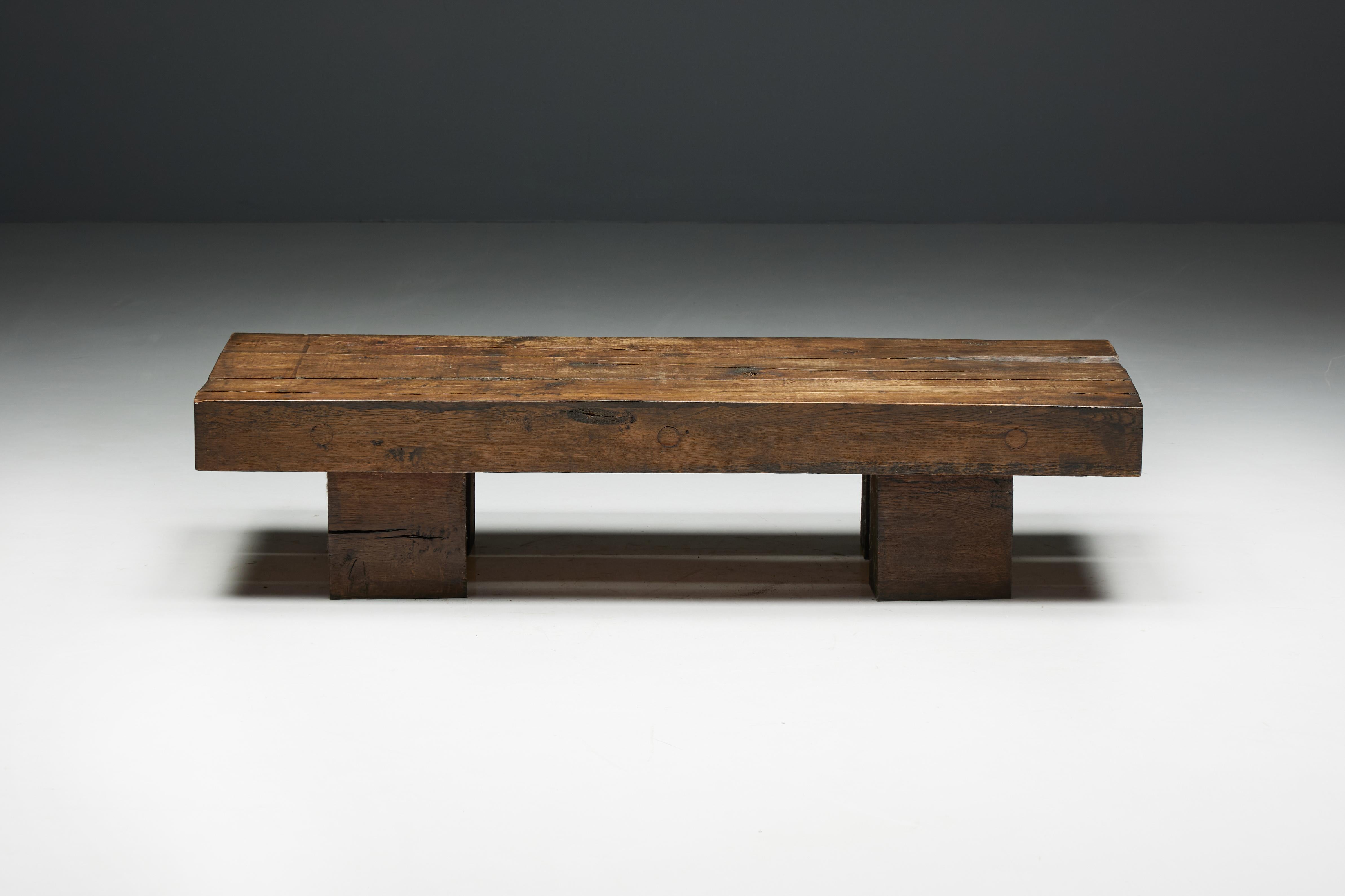 Brutalist Wabi Sabi Coffee Table, France, 1950s In Excellent Condition In Antwerp, BE