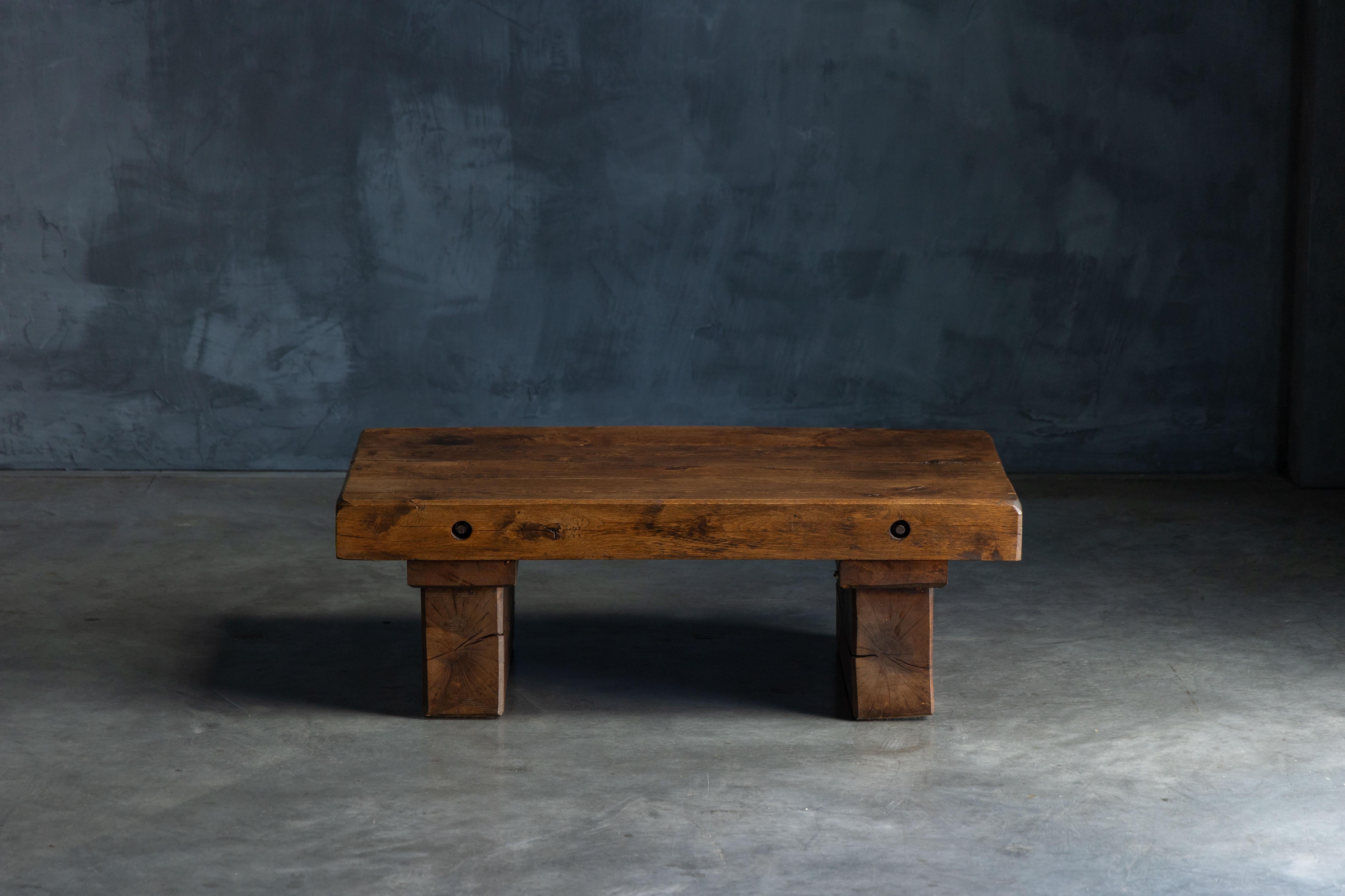 Brutalist Wabi Sabi Coffee Table, France, 1950s For Sale 1
