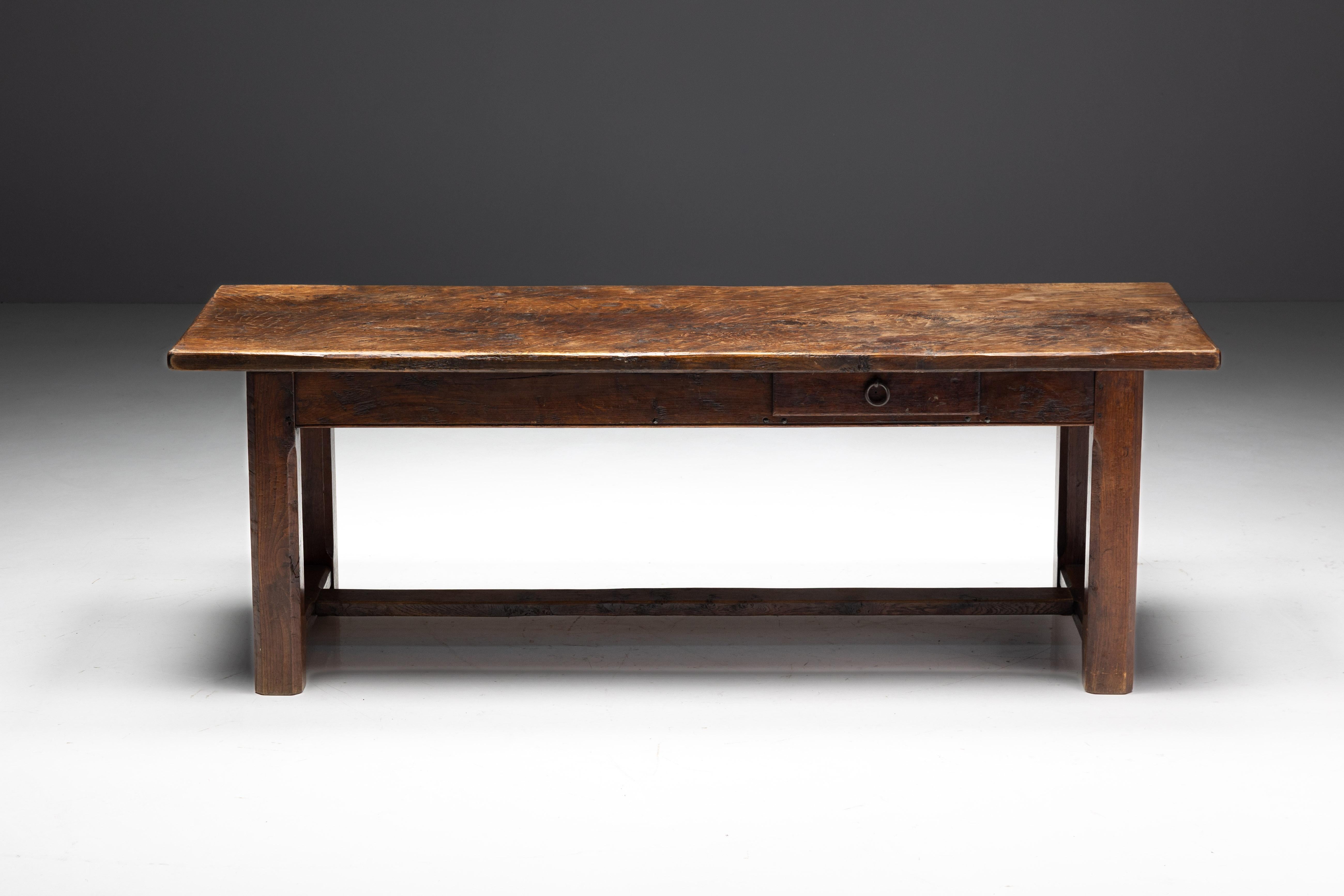 Brutalist Wabi Sabi Dining Table, France, 19th Century In Excellent Condition For Sale In Antwerp, BE