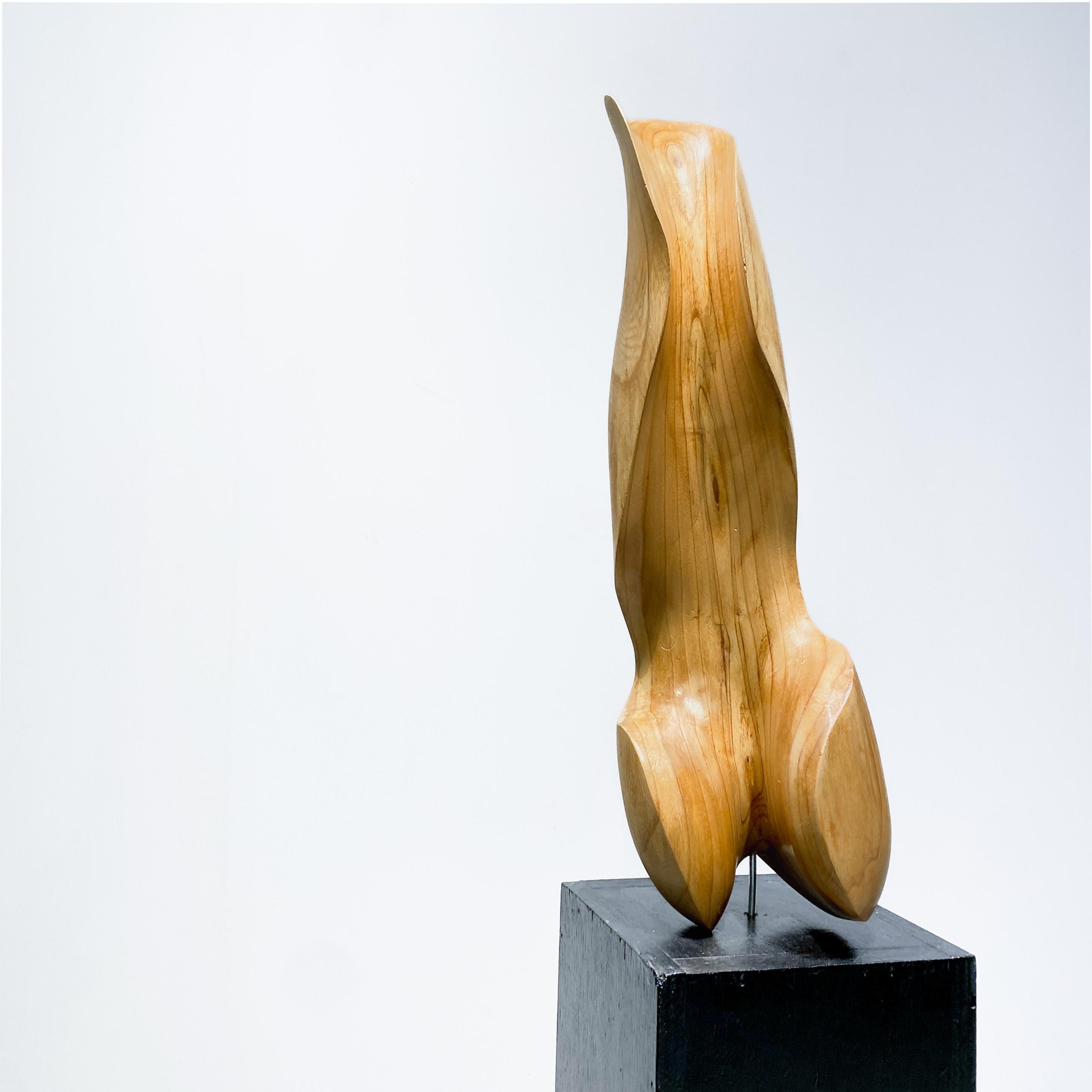 Sculpture en bois clair sculptée à la main mi-siècle brutaliste/wabi sabi, 1970 en vente 4
