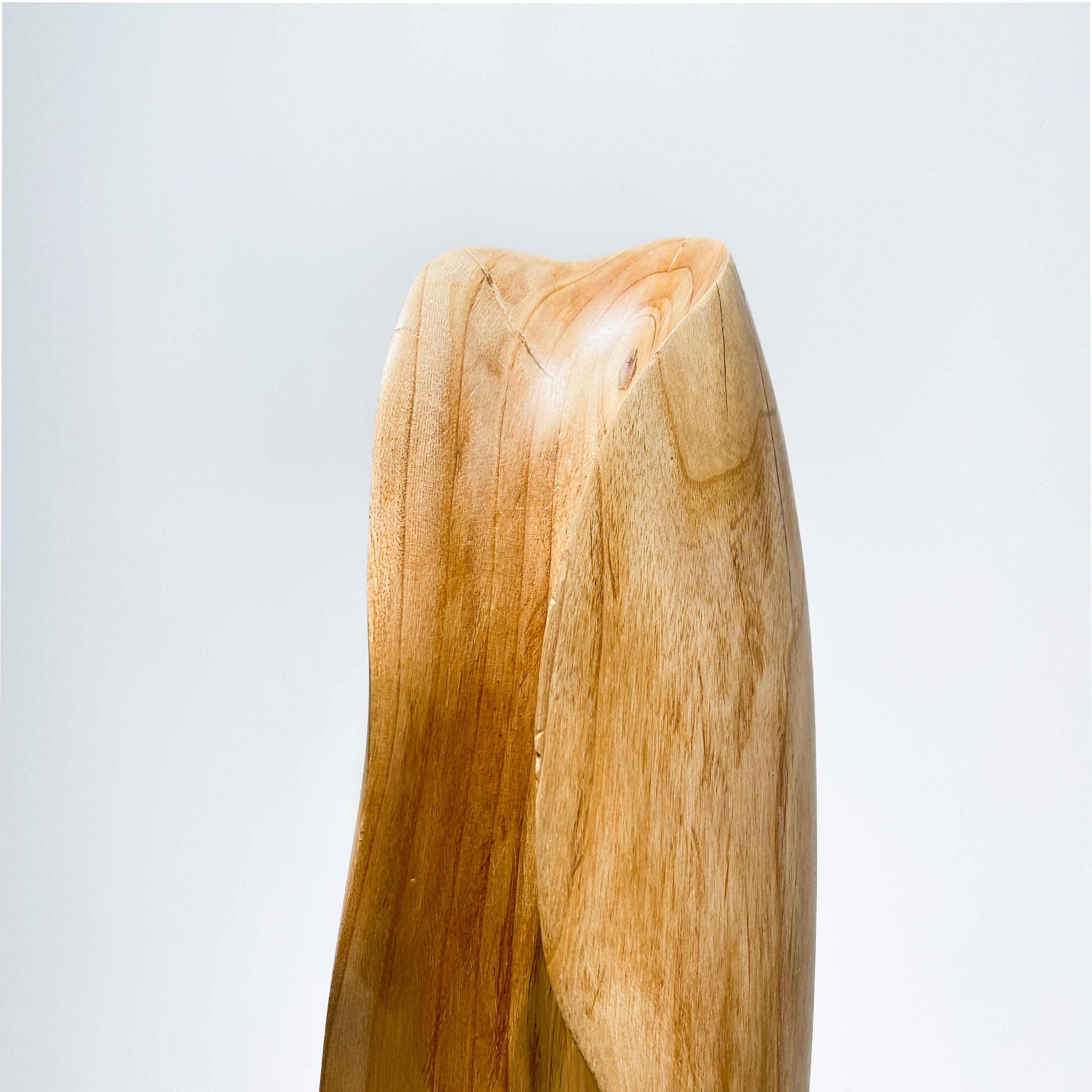 Brutalist / Wabi Sabi Midcentury Hand Carved Light Wood Sculpture, 1970s For Sale 7