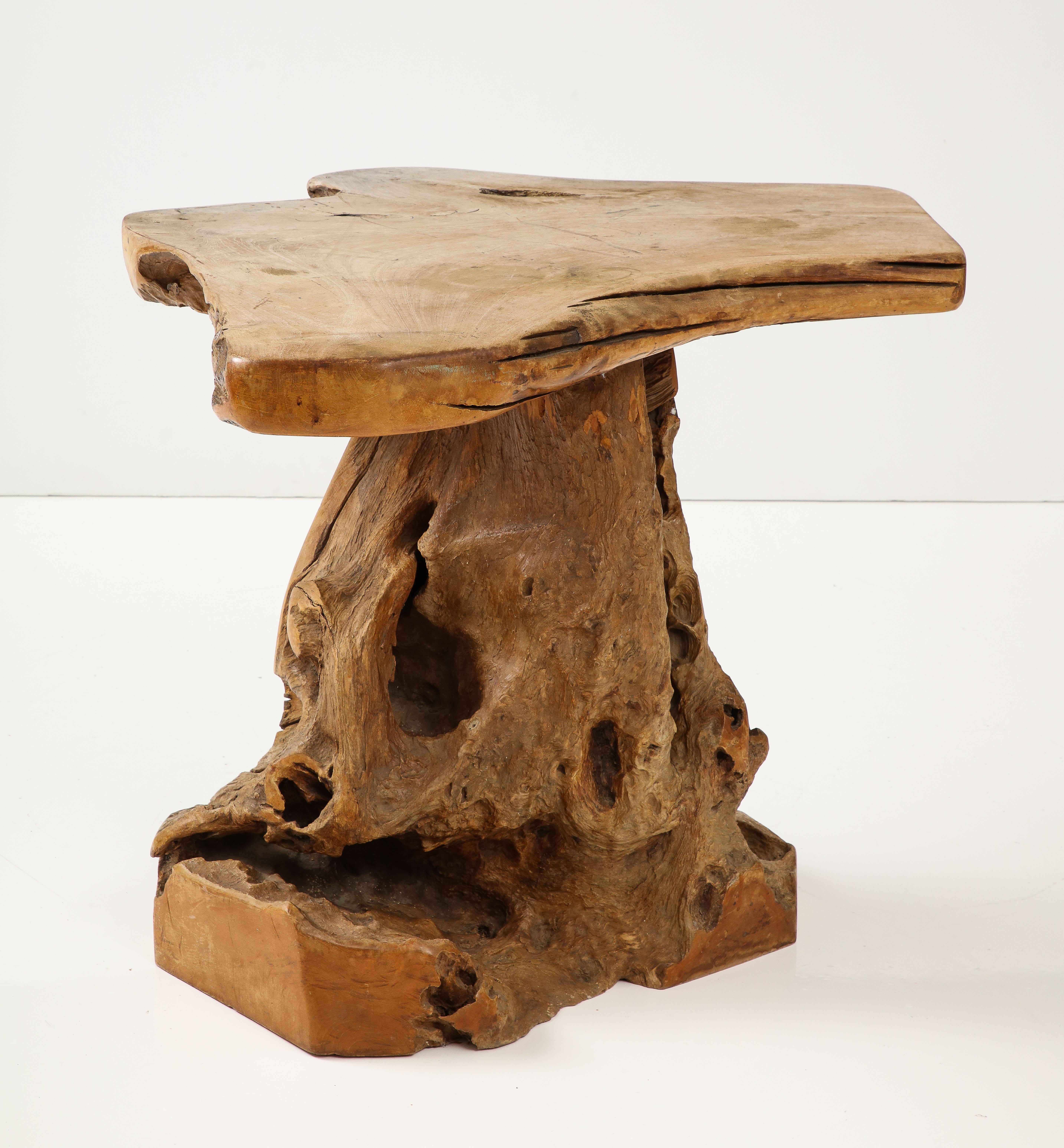 Brutalist Wabi Sabi Modern Tree Trunkroot Pedestal Table, France, circa 1950 For Sale 3