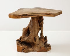 Brutalist Wabi Sabi Modern Tree Trunkroot Pedestal Table, France, circa 1950