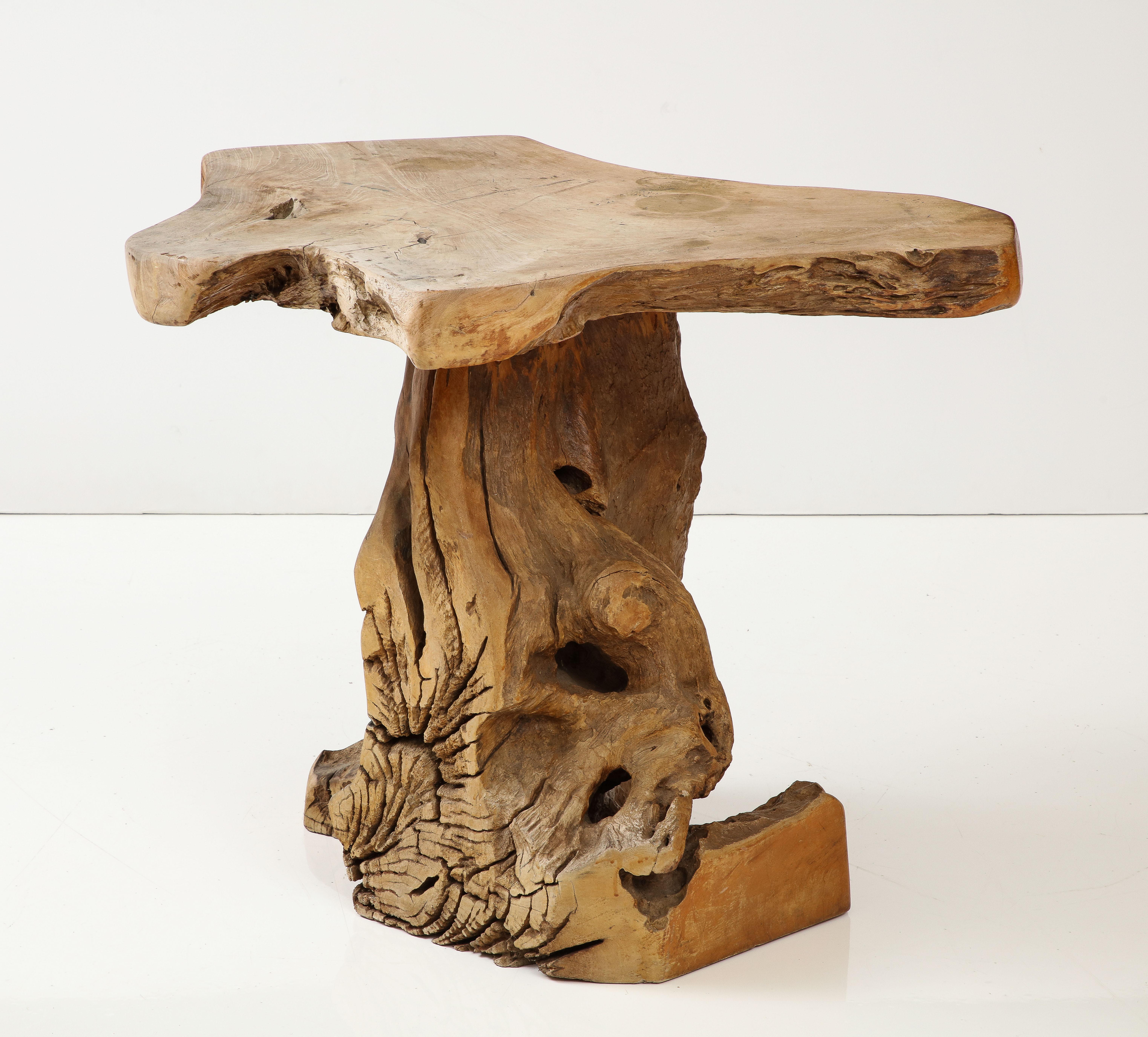 Brutalist Wabi Sabi Modern Tree Trunkroot Pedestal Table, France, circa 1950 For Sale 1