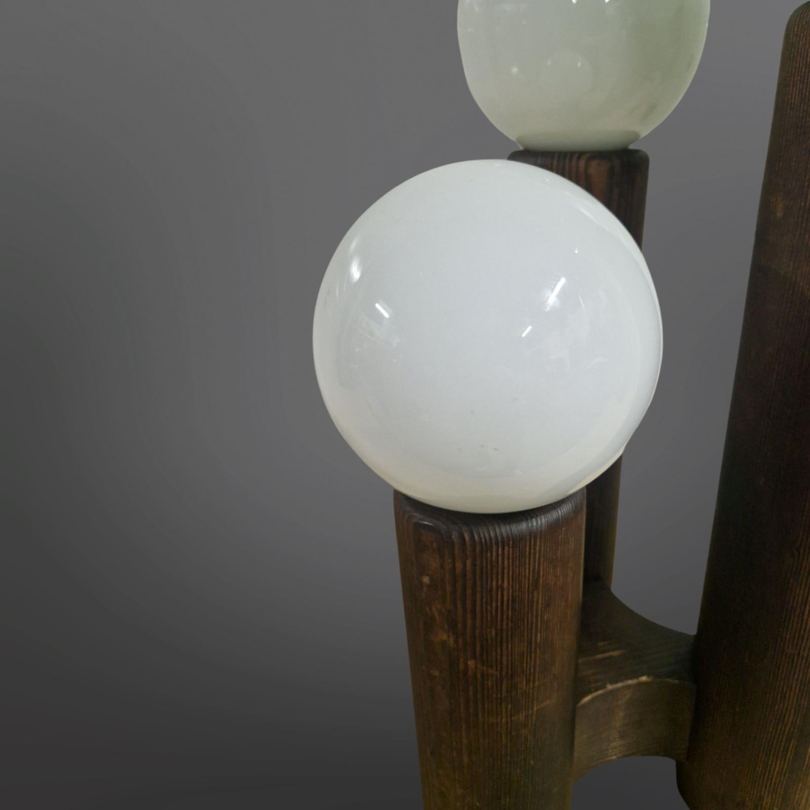 Lampada da tavolo wabi sabi brutalista in pino massiccio di Temde, Svizzera anni '70 in vendita 3