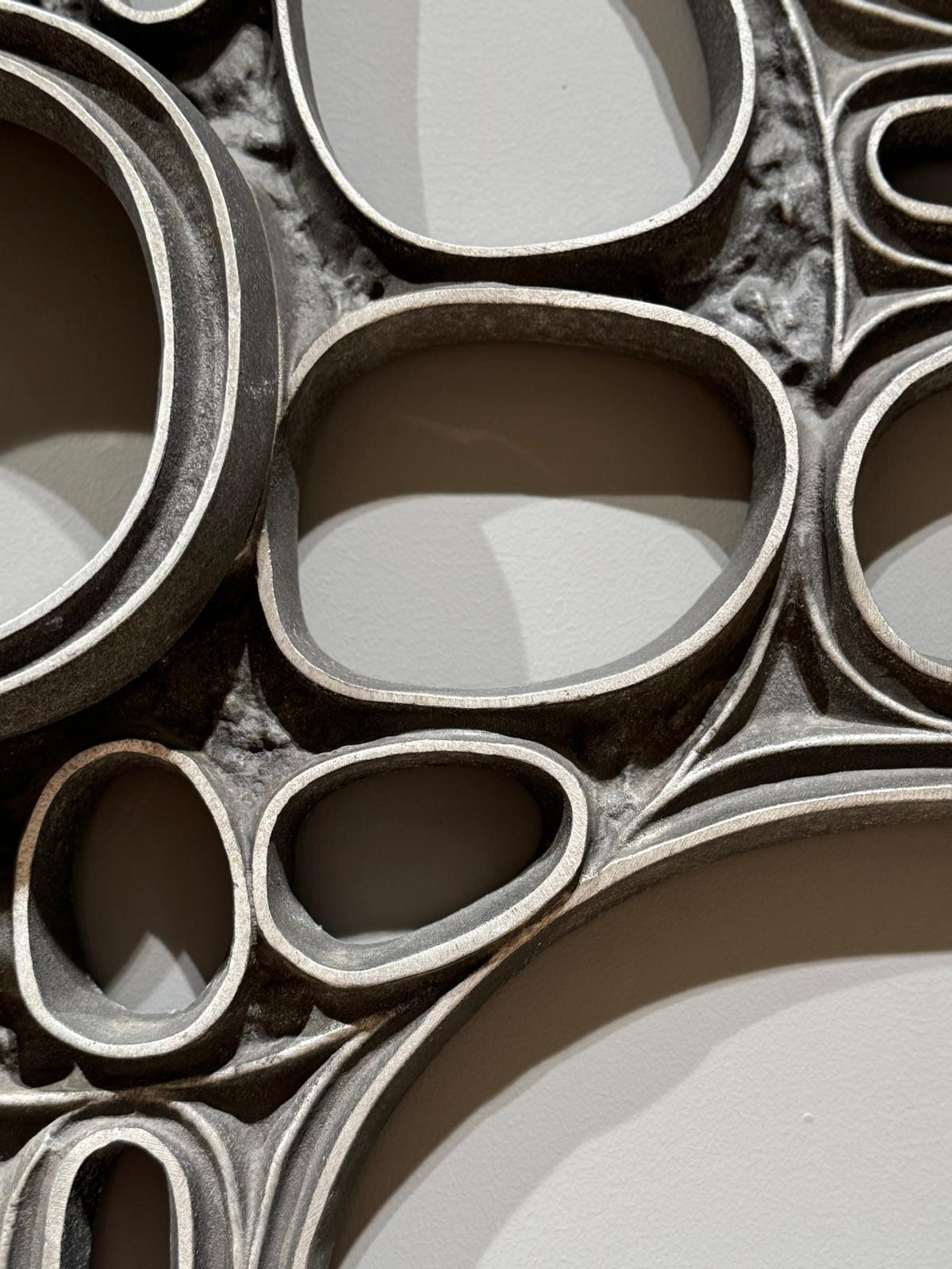 20th Century Brutalist wall art, casted from alumium, 1970s For Sale