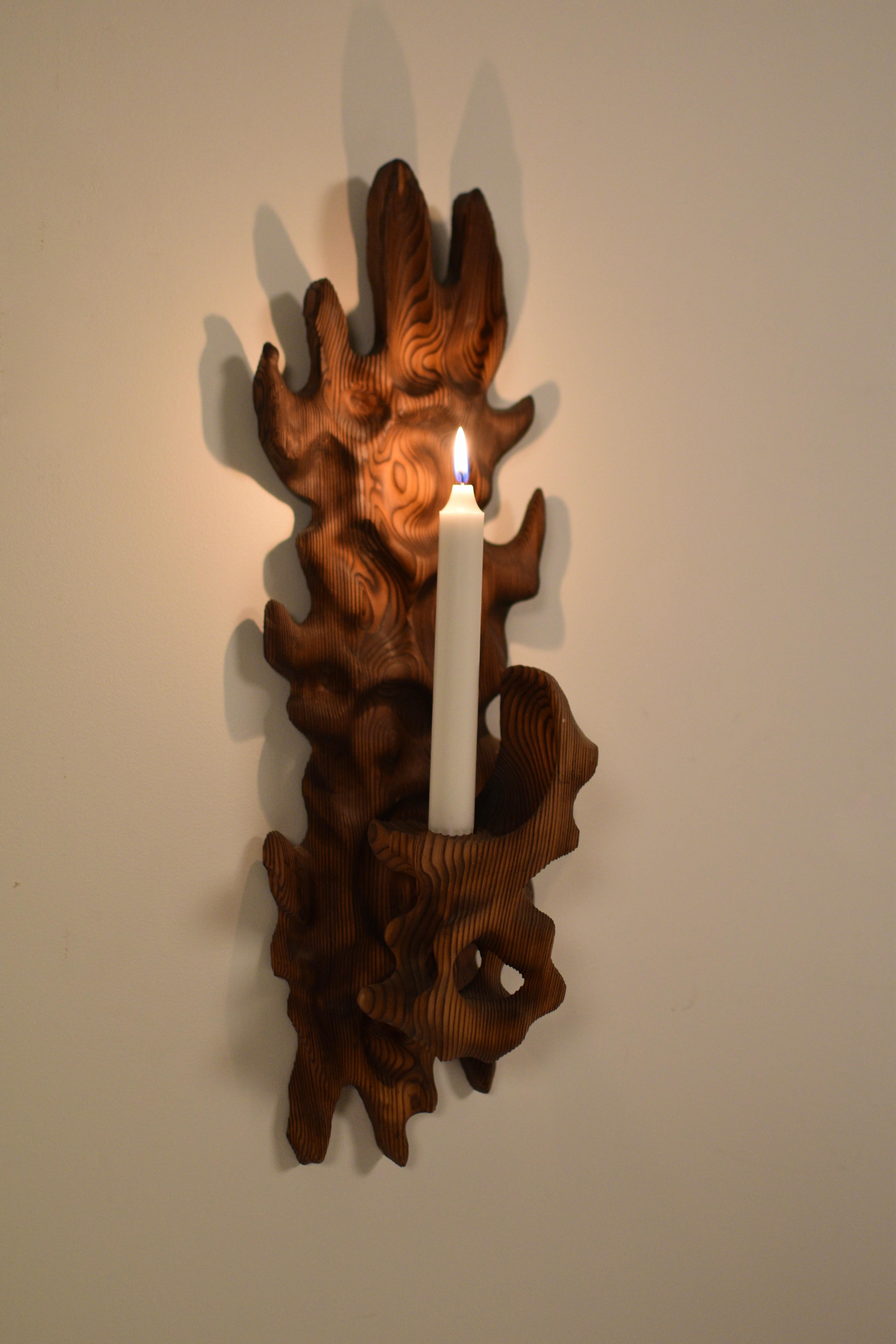 Brutalistischer Wandkerzenständer von Erkki Hovi für Finn Atelier Oy, Finnland, 1970er Jahre im Angebot 5