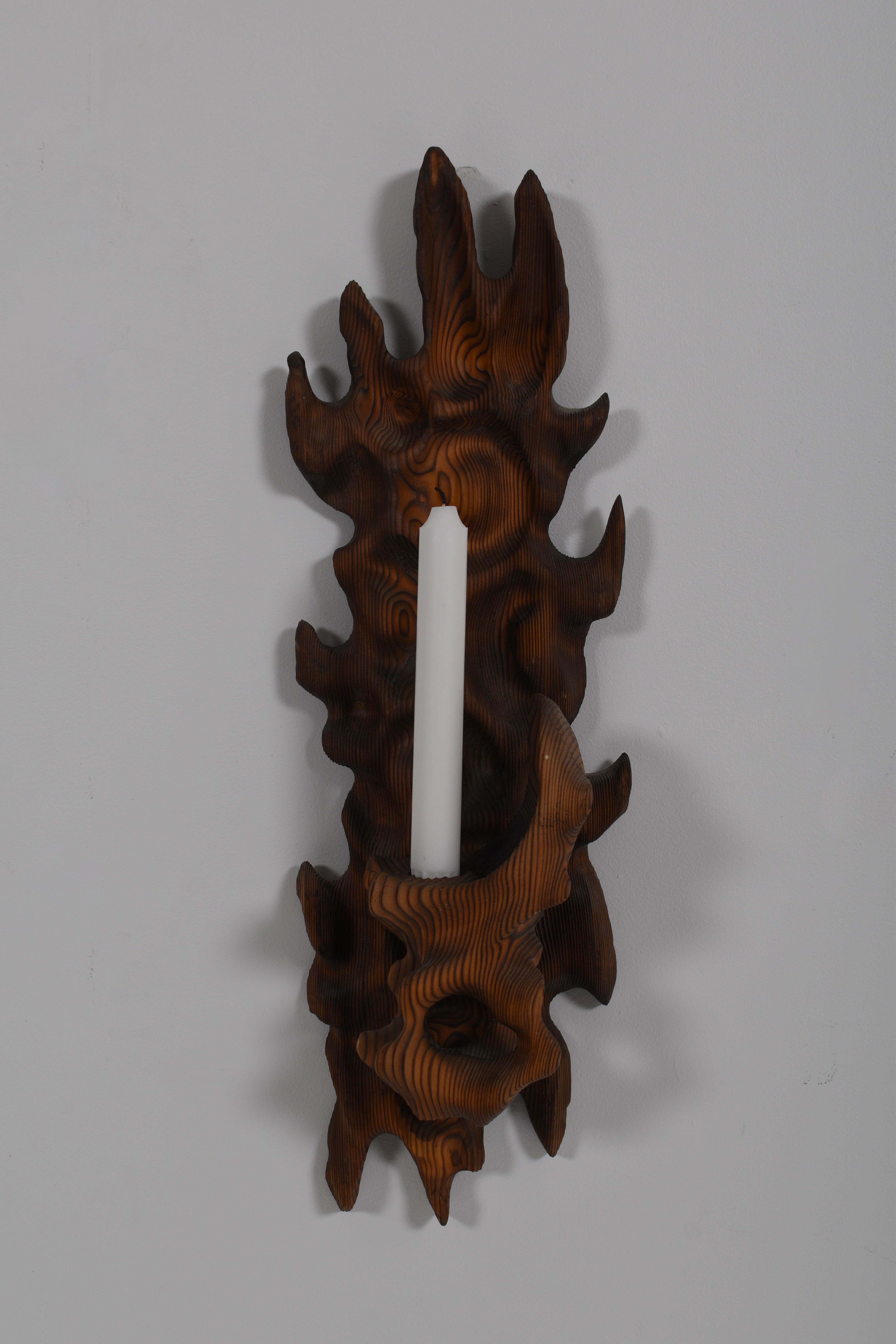 Brutalistischer Wandkerzenständer von Erkki Hovi für Finn Atelier Oy, Finnland, 1970er Jahre im Angebot 6