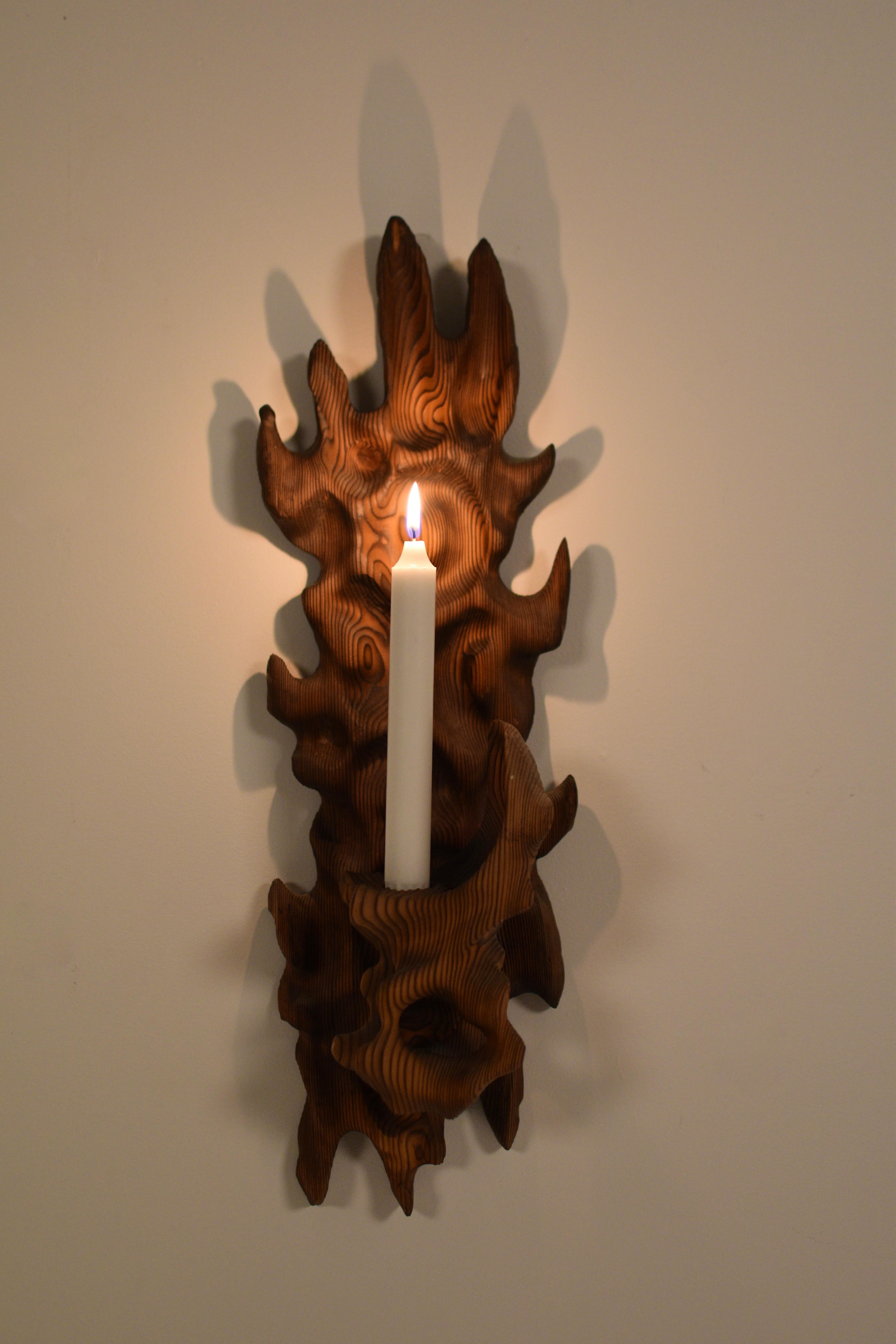 Brutalistischer Wandkerzenständer von Erkki Hovi für Finn Atelier Oy, Finnland, 1970er Jahre (Finnisch) im Angebot