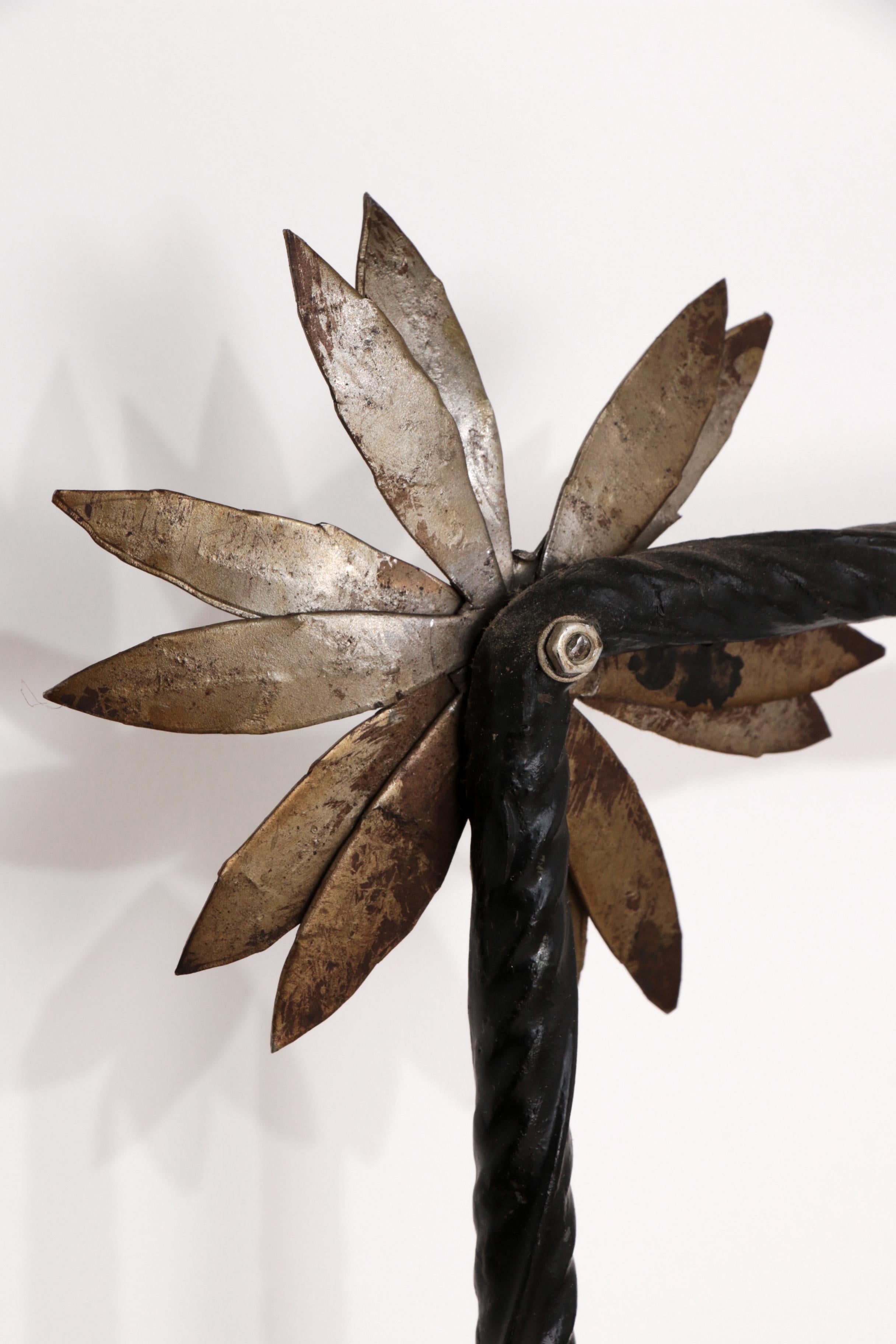 Brutalist wall coat rack with 12 hooks made of metal, 1970 11