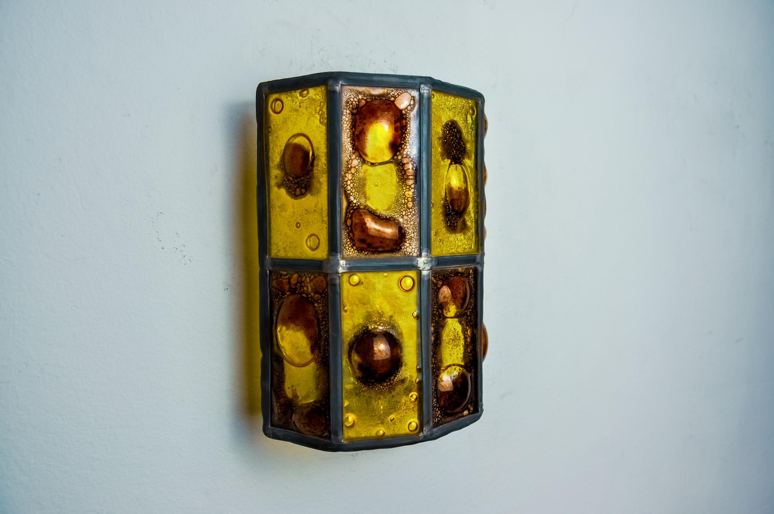 Mexicain Applique brutaliste de Felipe Derflingher pour Feders, en verre soufflé, 1960, Mexique en vente