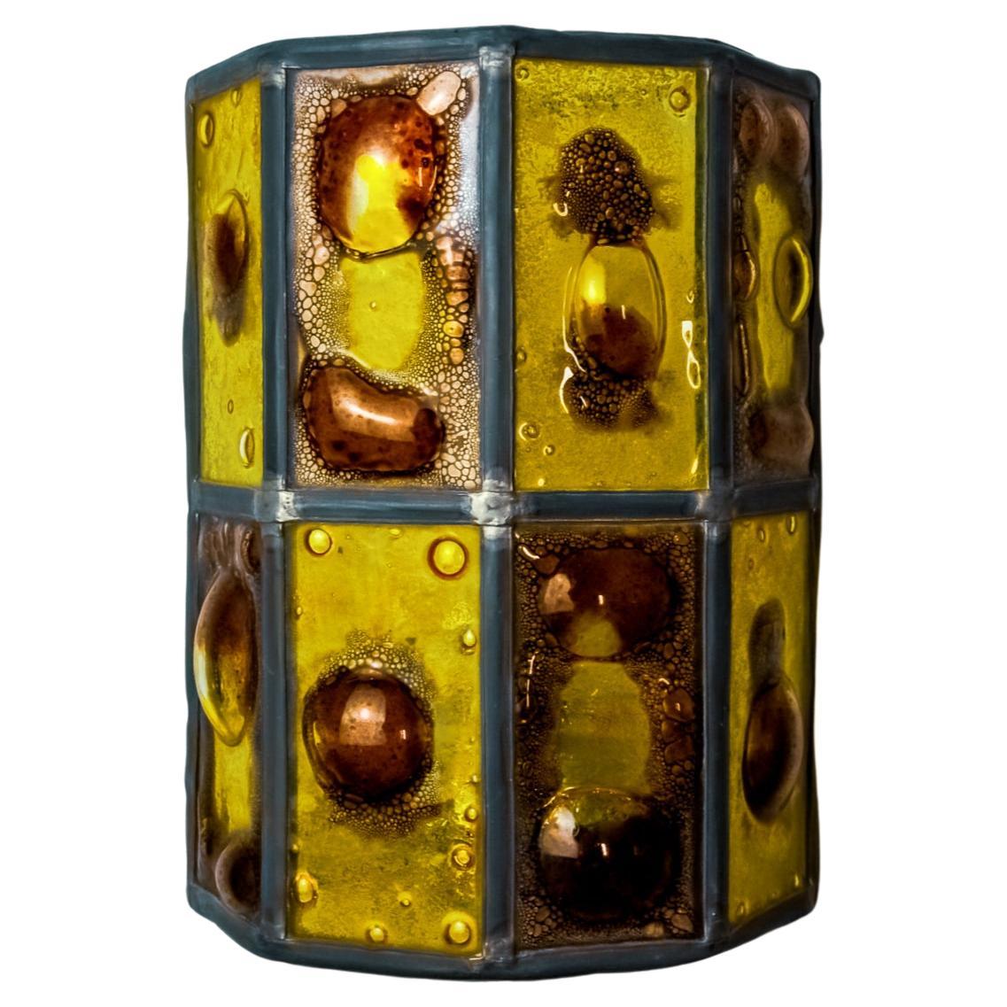 Lampada da parete brutalista di Felipe Derflingher per Feder, vetro soffiato, 1960, Messico