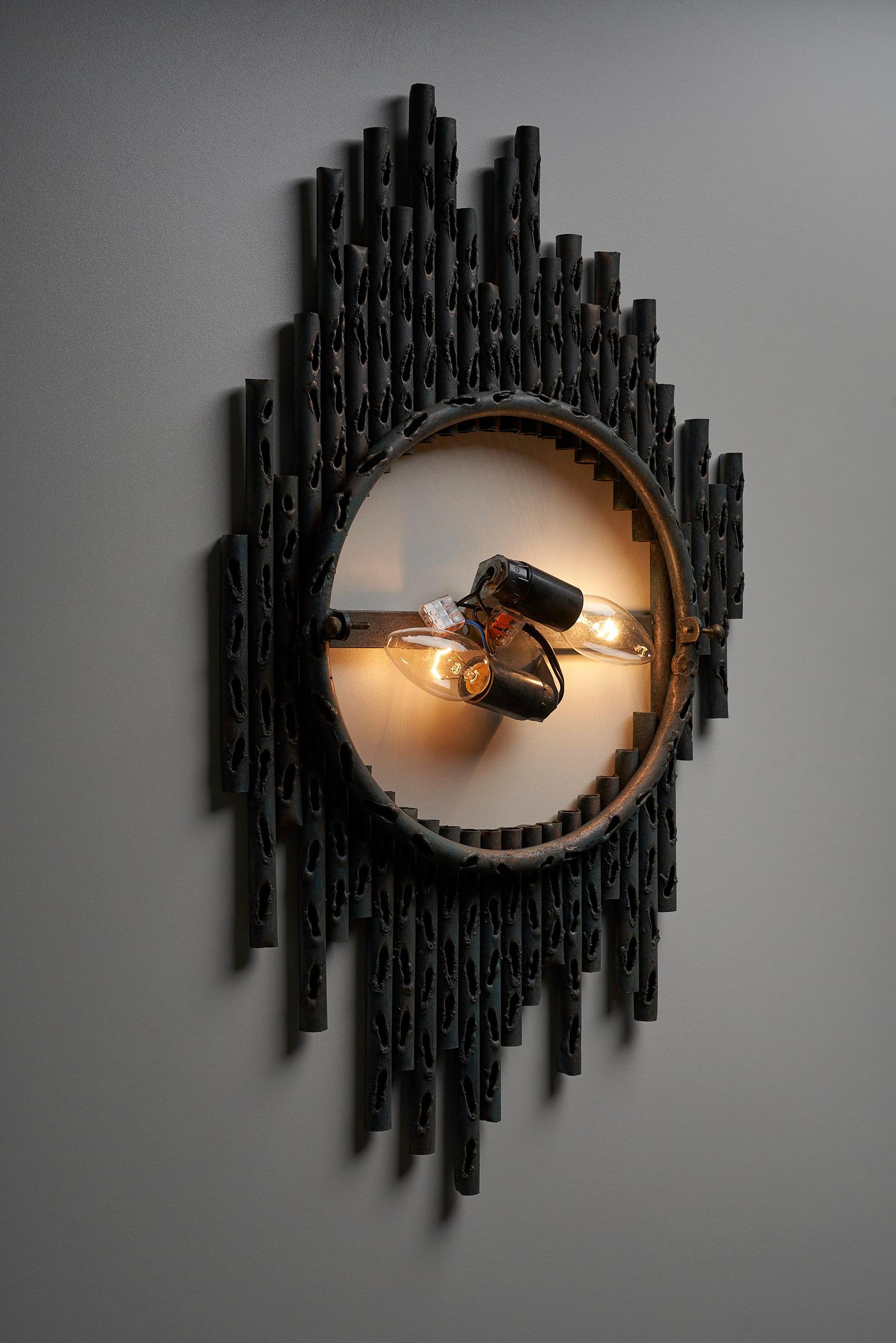 Brutalist Wall Lamp by Marcello Fantoni, Italy For Sale 3
